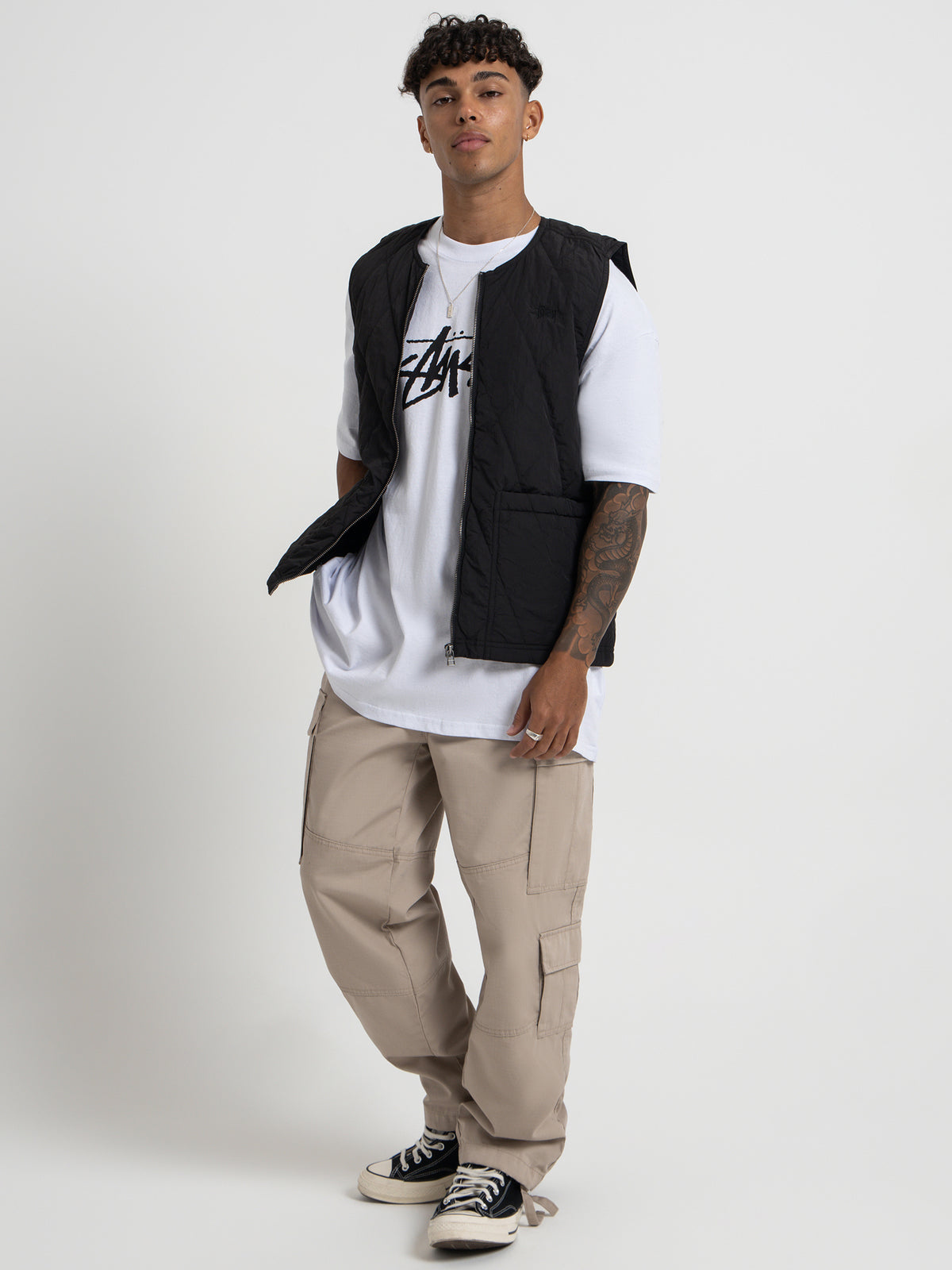 Stussy Unisex Diamond Quilted Vest in Black | Black