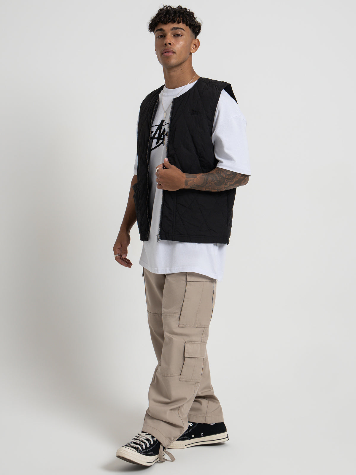 Stussy Unisex Diamond Quilted Vest in Black | Black