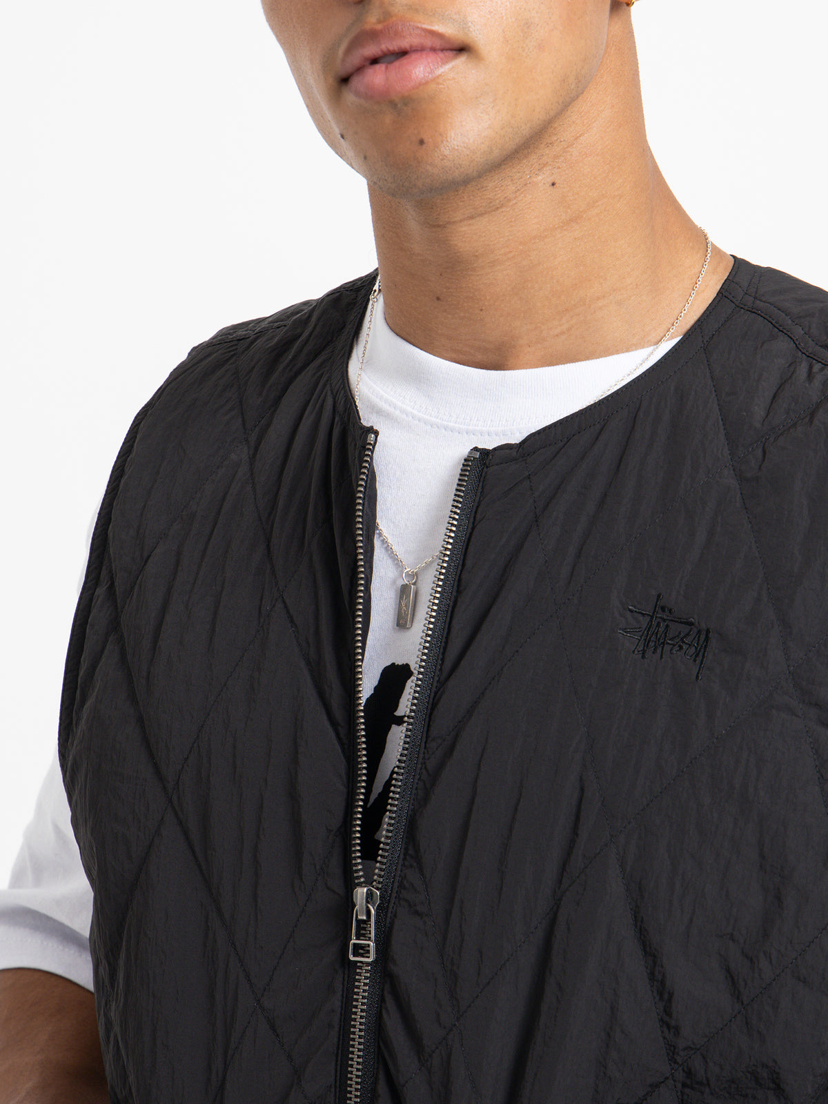 Stussy Unisex Diamond Quilted Vest in Black | Black