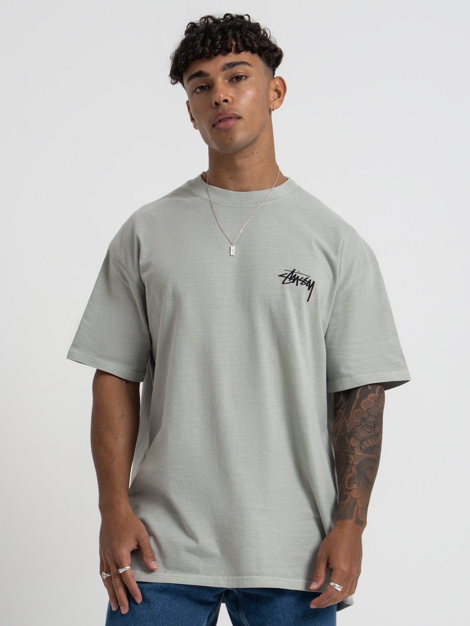House of Cards Short Sleeve T-Shirt in Pigment Stone Grey - Glue Store