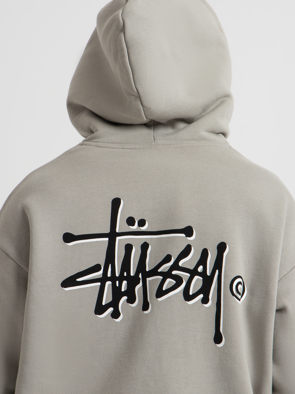 Stussy Shadow Graffiti Hoodie in Stone Grey | Stone