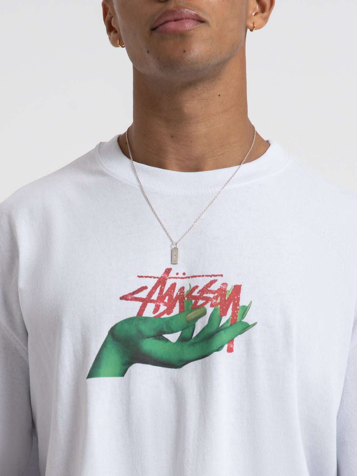 Stussy Oz Short Sleeve T-Shirt in White | White