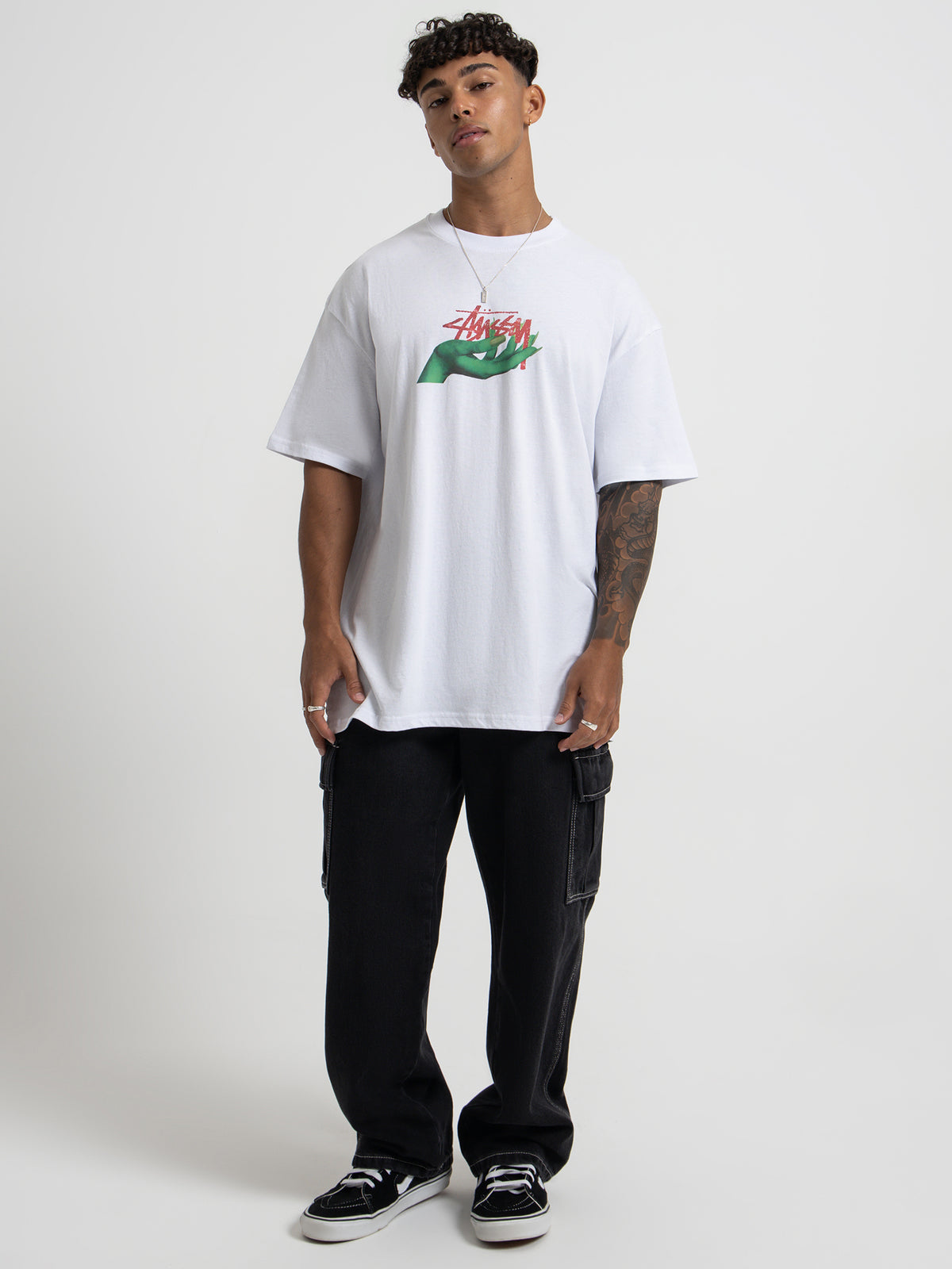 Stussy Oz Short Sleeve T-Shirt in White | White