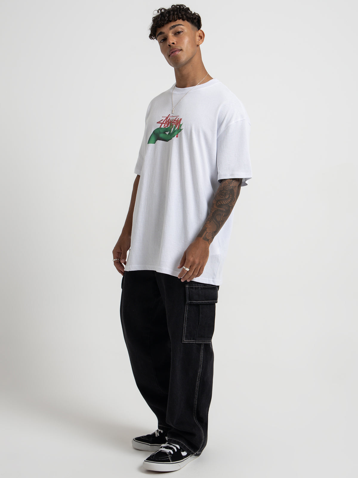 Stussy Oz Short Sleeve T-Shirt in White | White