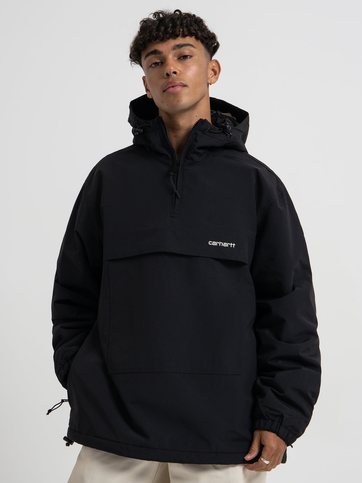 Carhartt Wip Windbreaker Pullover in Black & White | Black/White