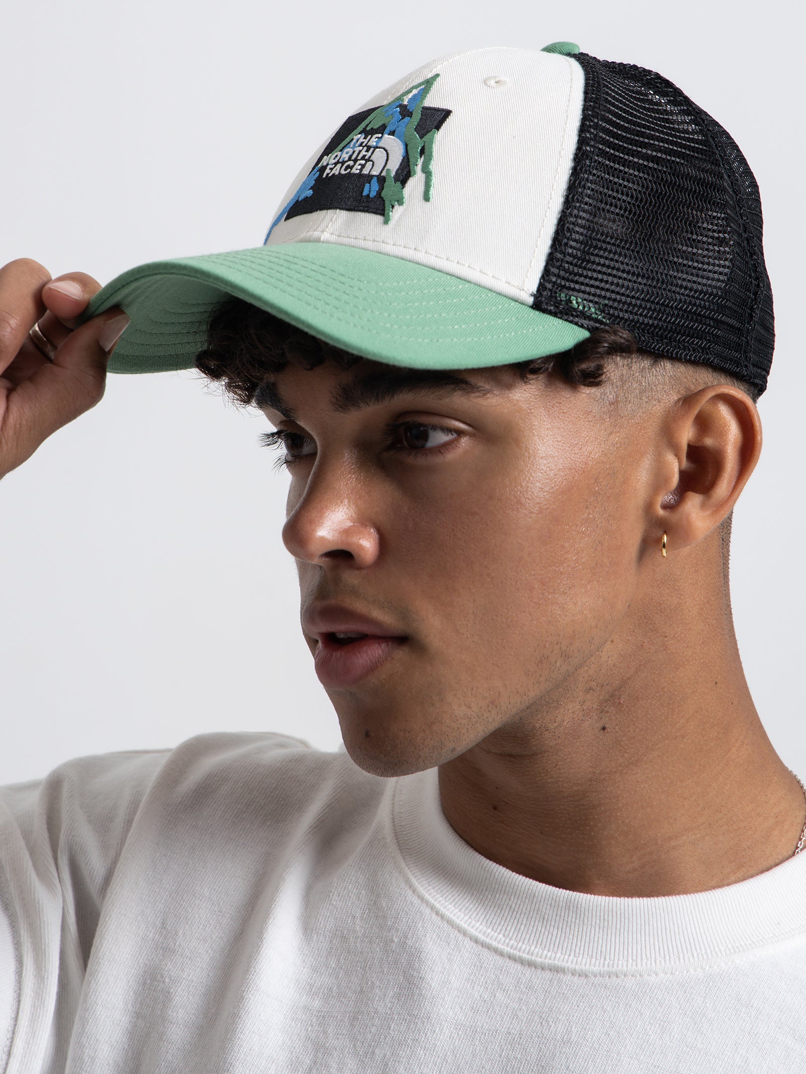 Mudder Trucker Cap in White & Green