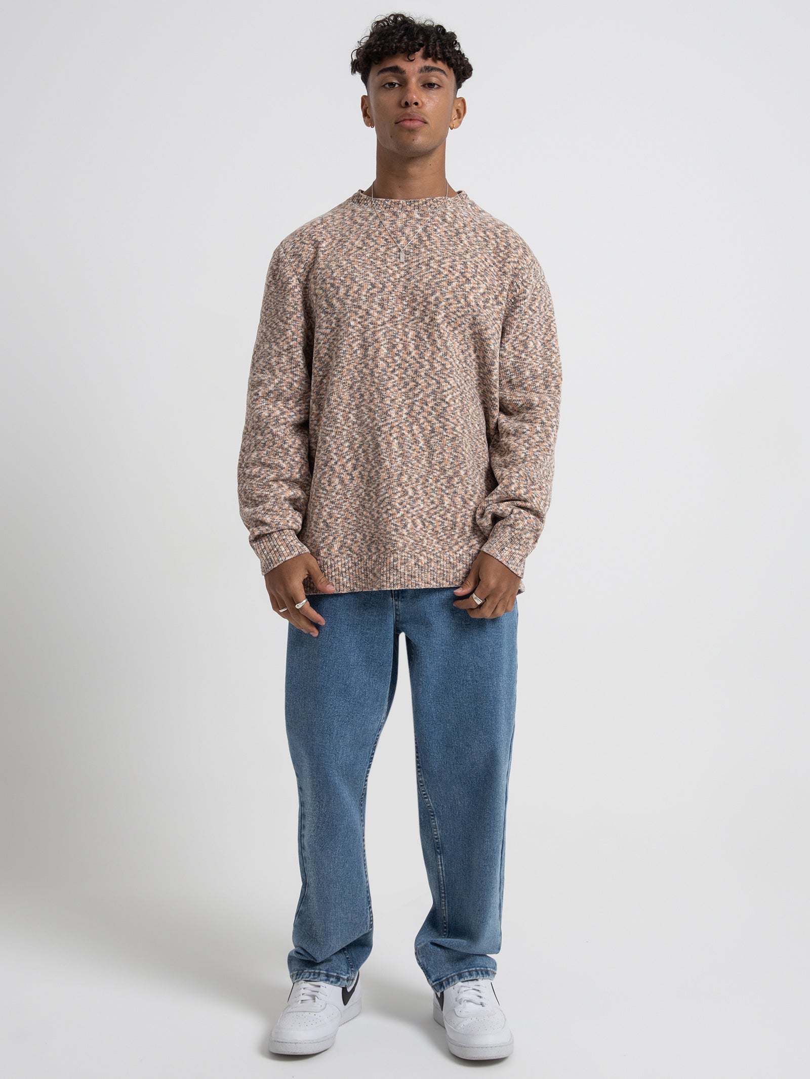 Iris Crew Knit in Beige - Glue Store