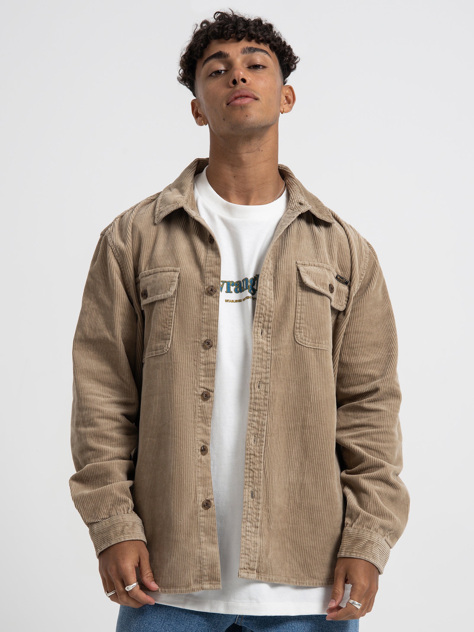 Wrangler Parallels Shirt in Sandstone Sandstone | Glue Store