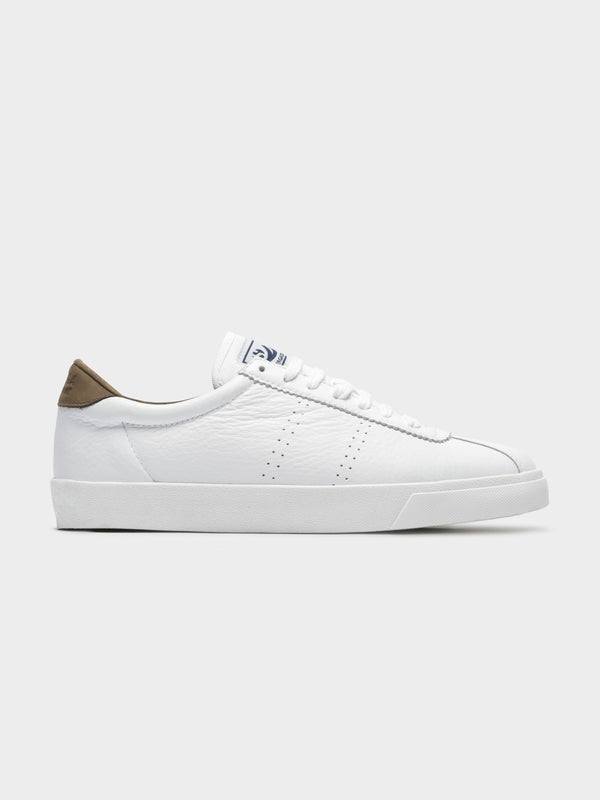 Superga 2843 Clubs Comfleau Sneakers in White & Khaki | Glue Store