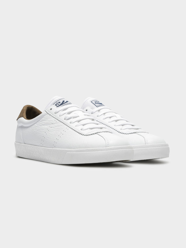 Superga 2843 Clubs Comfleau Sneakers in White & Khaki | Glue Store