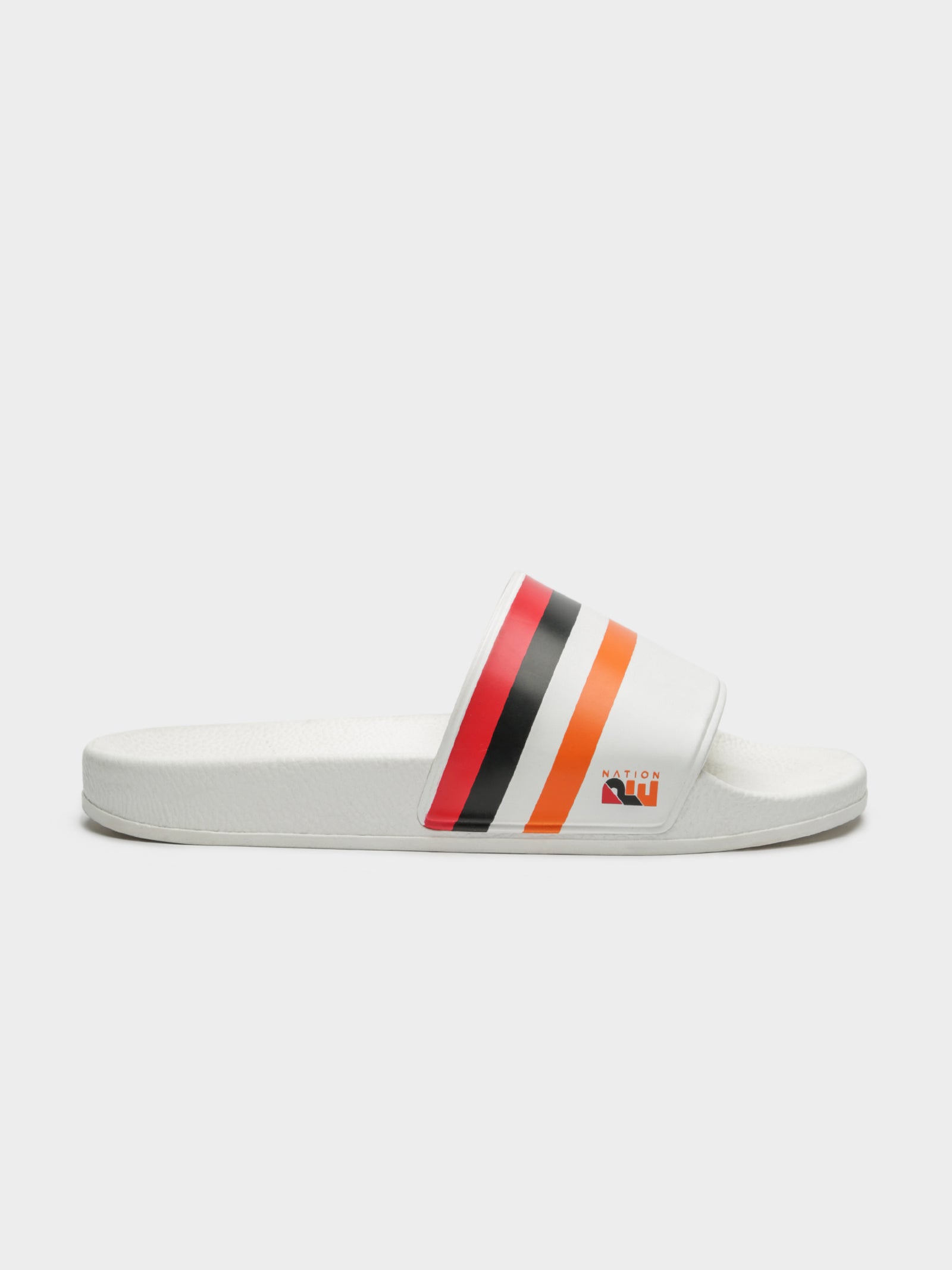 Womens P.E. Nation 1908 Striped Slides in White