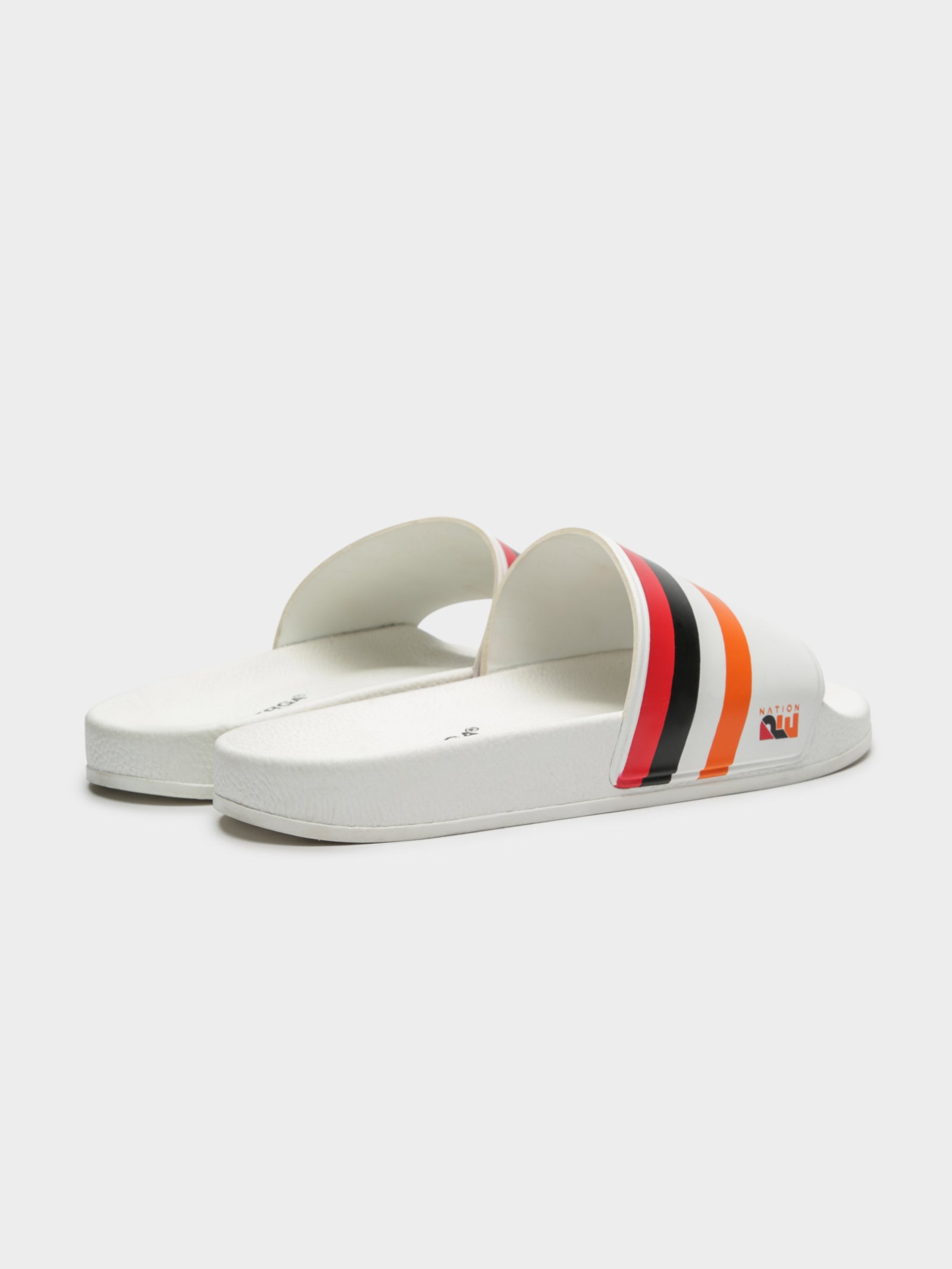 Womens P.E. Nation 1908 Striped Slides in White