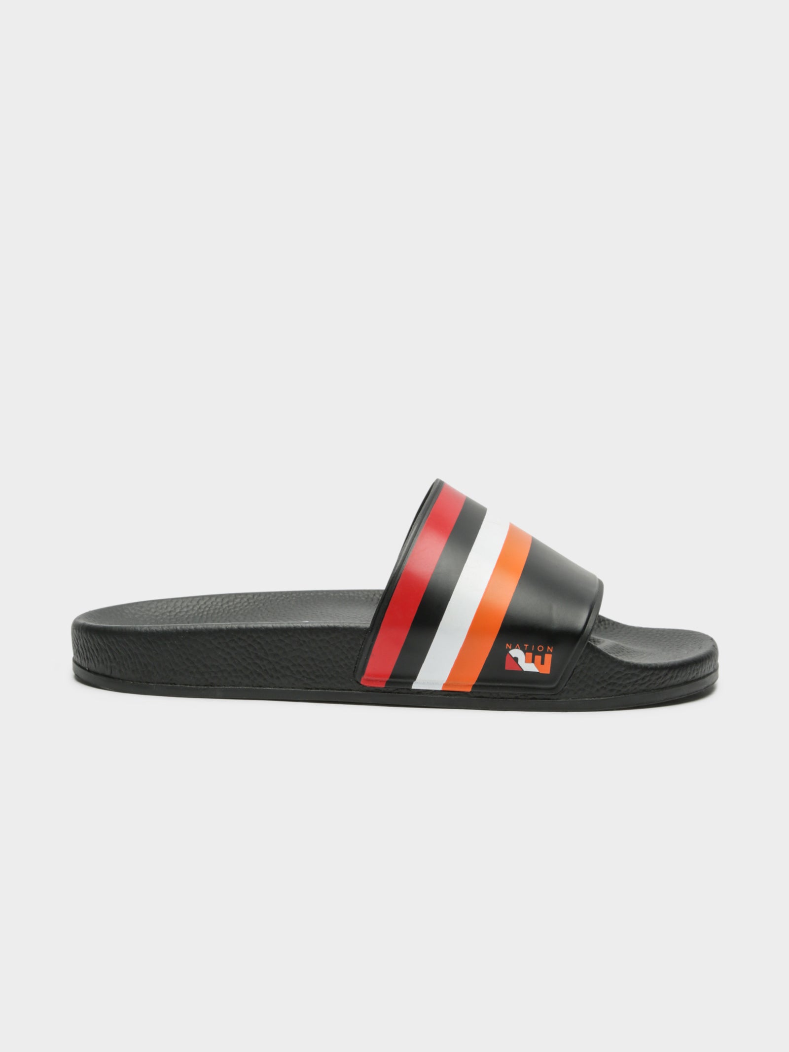 Womens P.E. Nation 1908 Striped Slides in Black