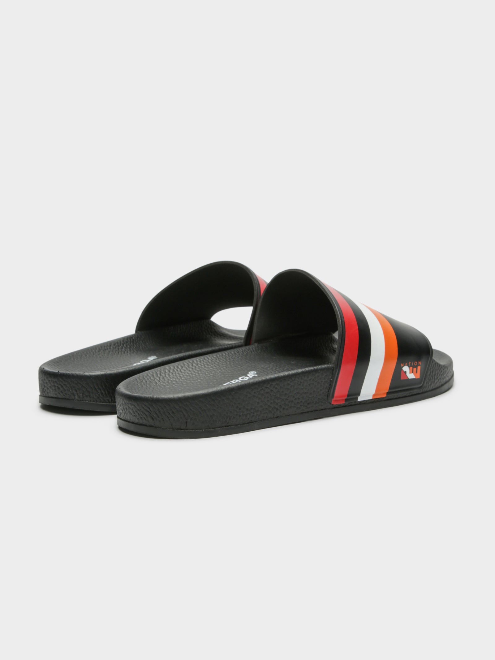 Womens P.E. Nation 1908 Striped Slides in Black