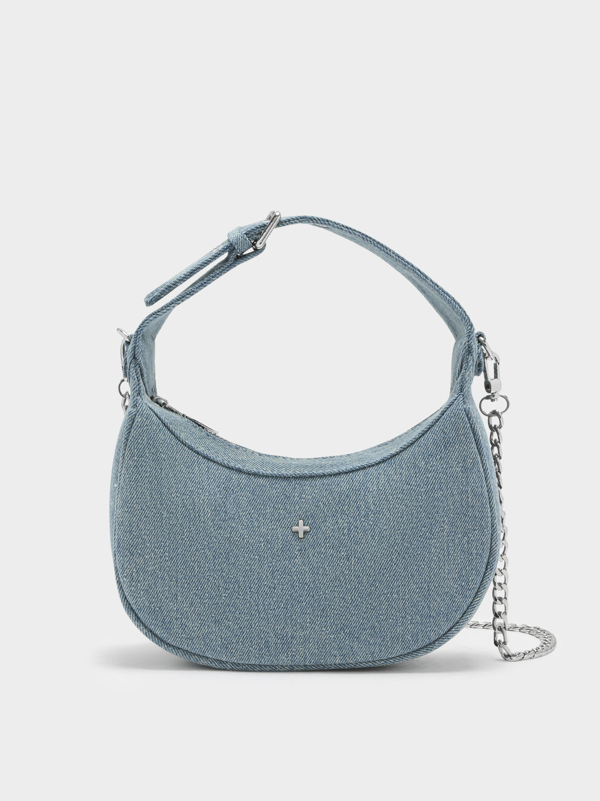 Peta And Jain Em Davies Sharni Handbag in Denim & Silver | Denim