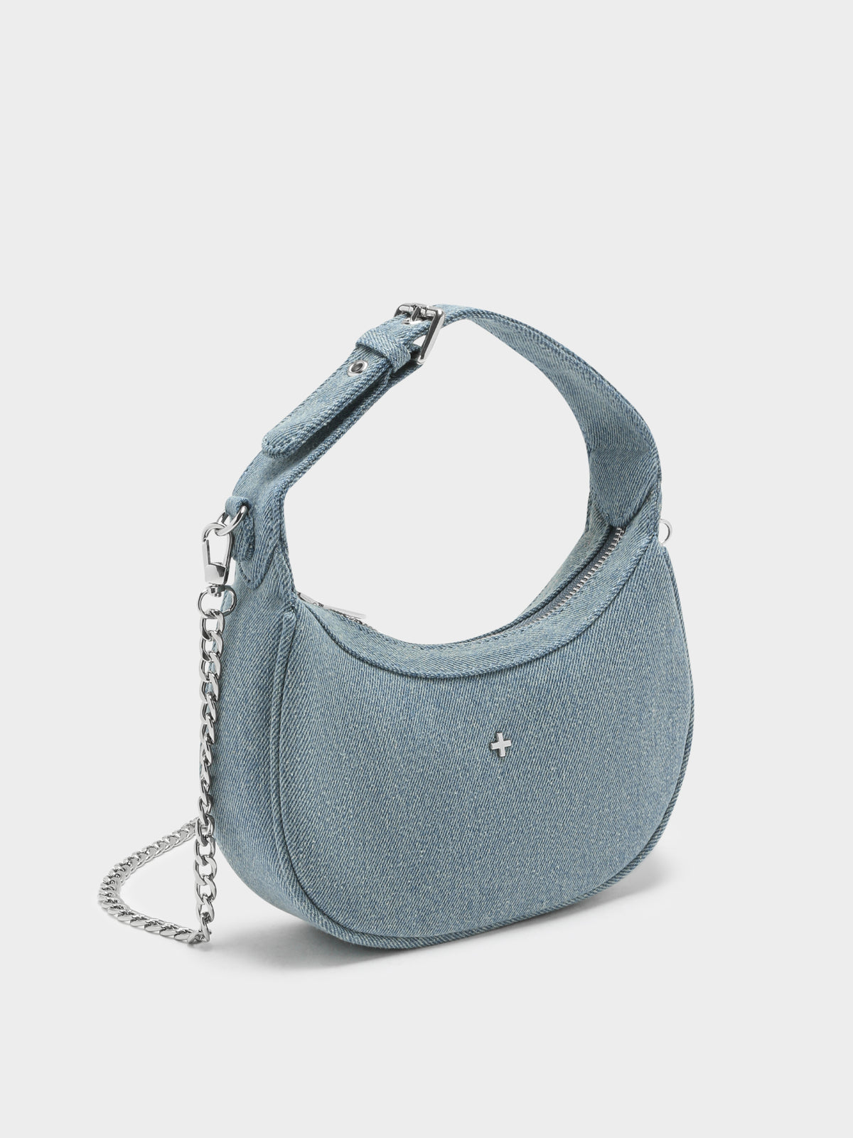 Peta And Jain Em Davies Sharni Handbag in Denim & Silver | Denim