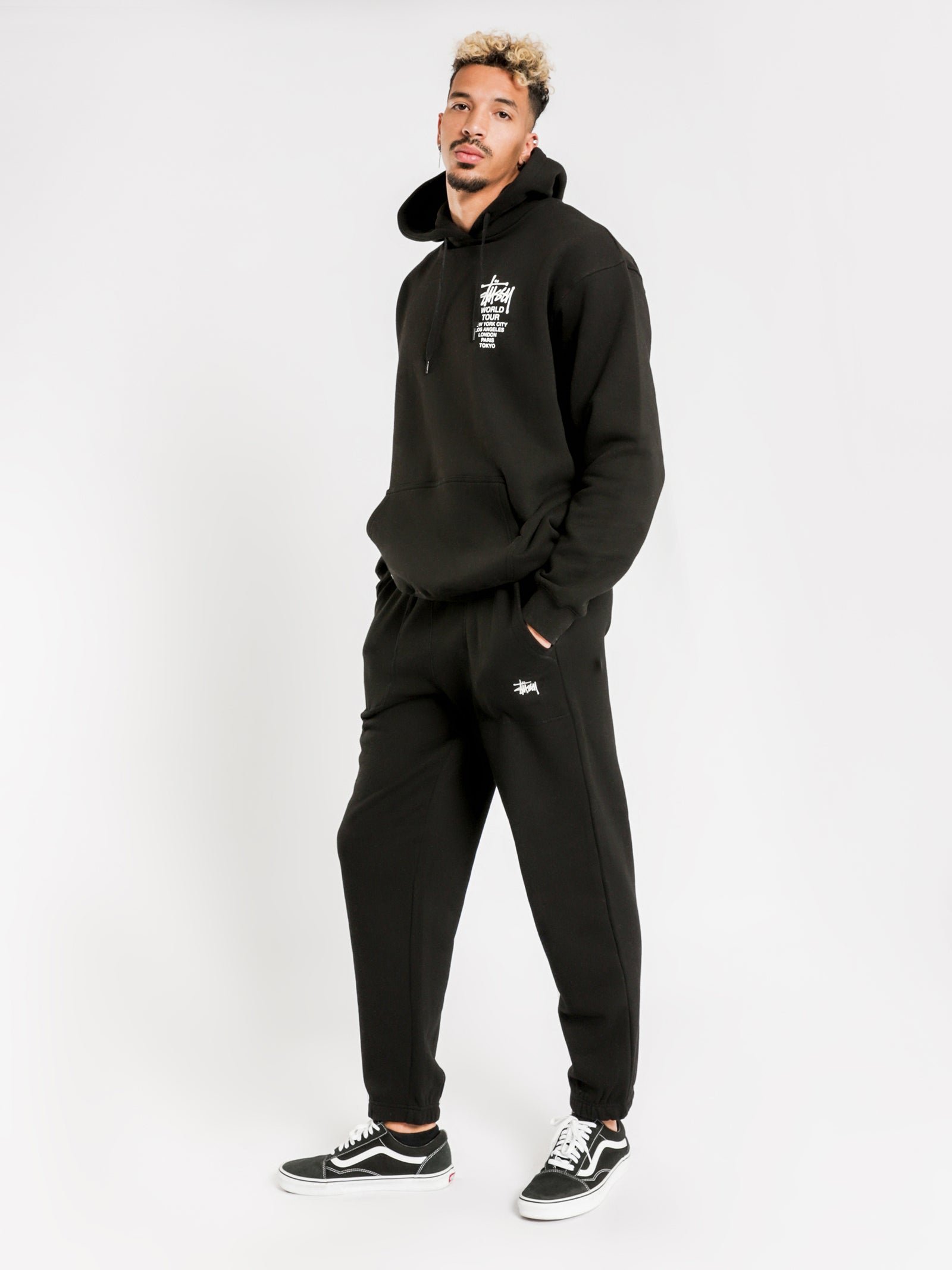 Stussy Graffiti Track Pants in Black Black | Glue Store