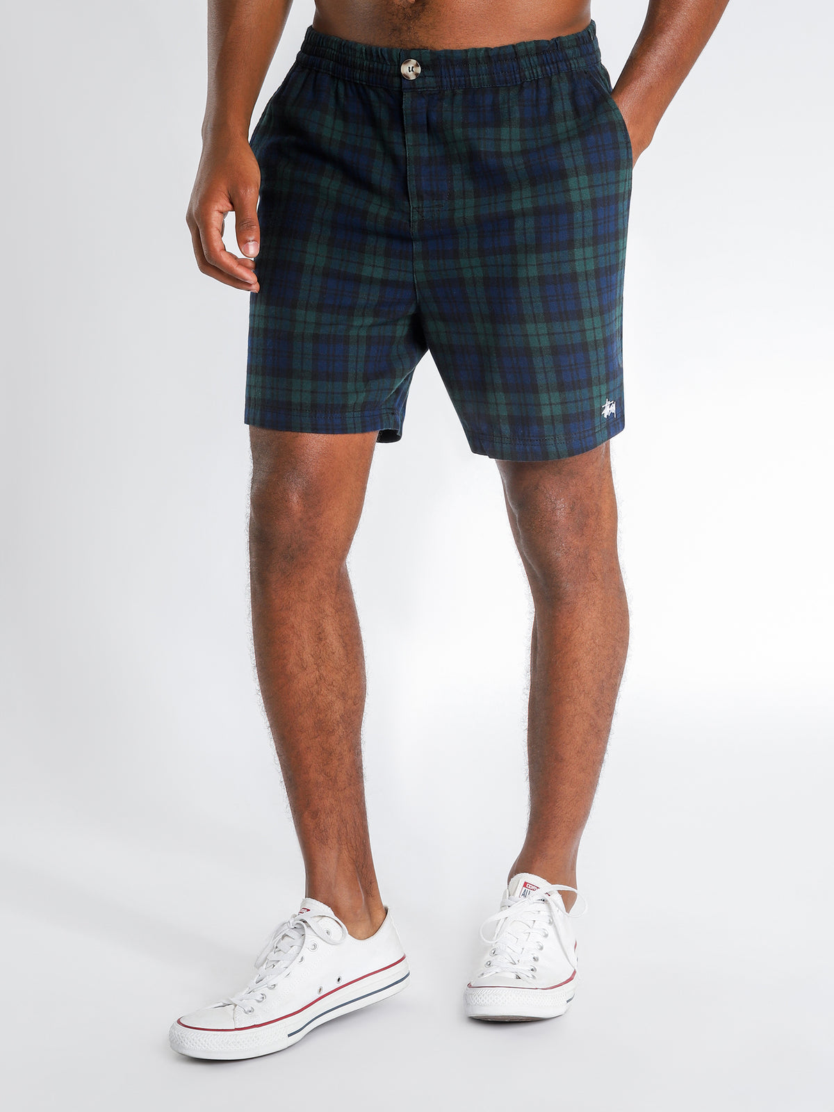 Stussy Charles Check Shorts in Green | Green
