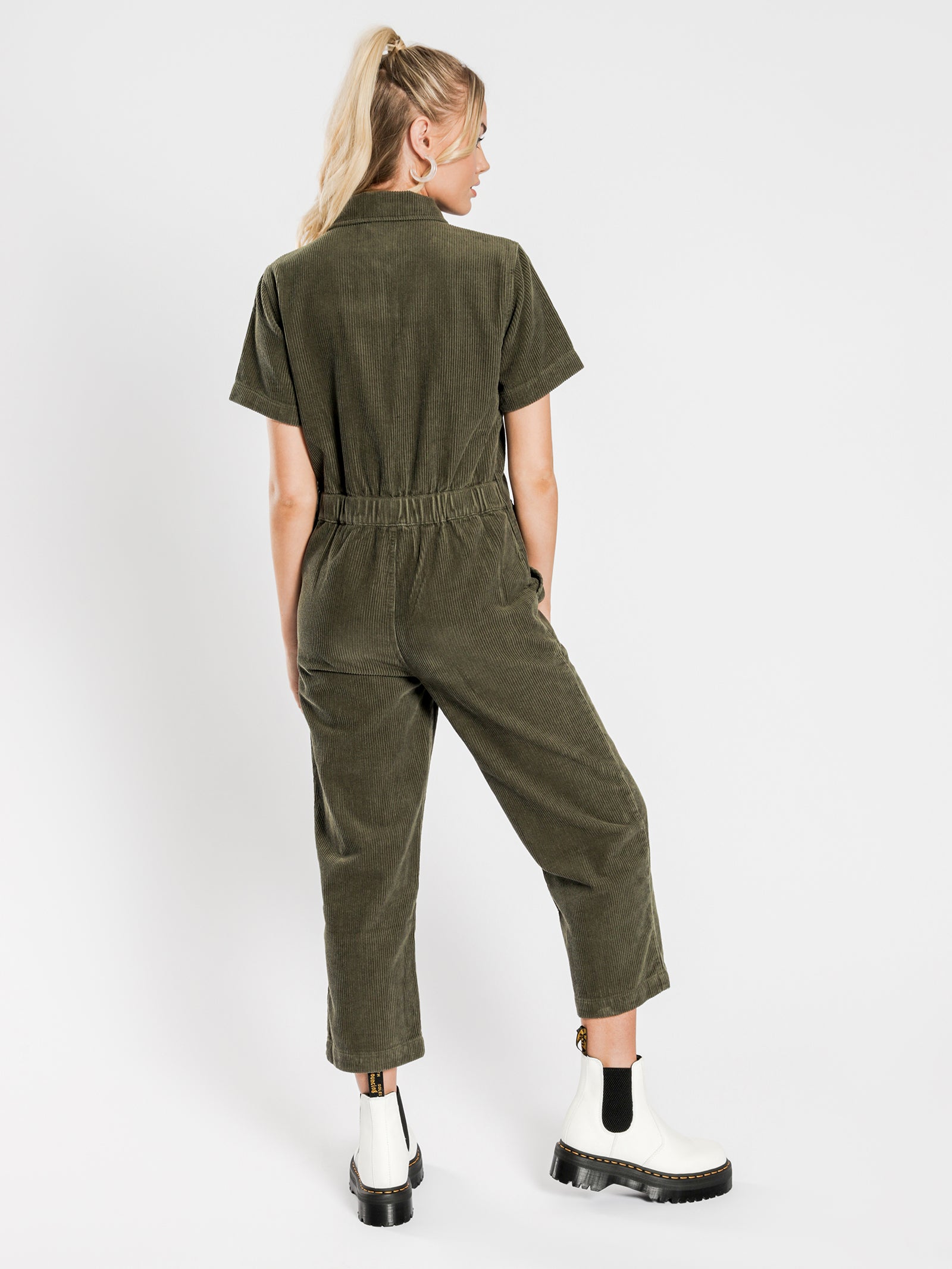 Dawes Boilersuit in Flight Green Corduroy