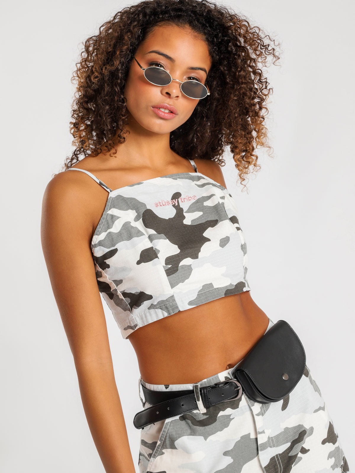 Stussy Halter Top in White Camouflage | Camouflage