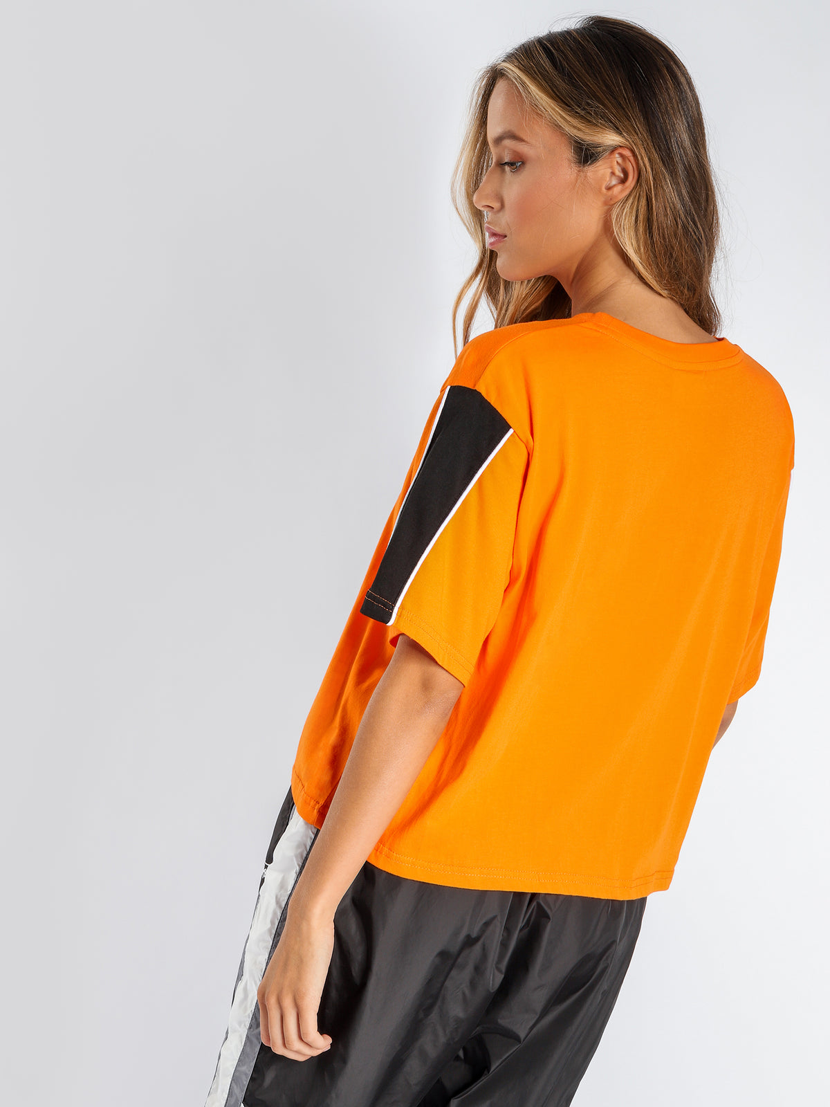 Stussy Sketch Crop Oversized T-Shirt in Orange | Orange