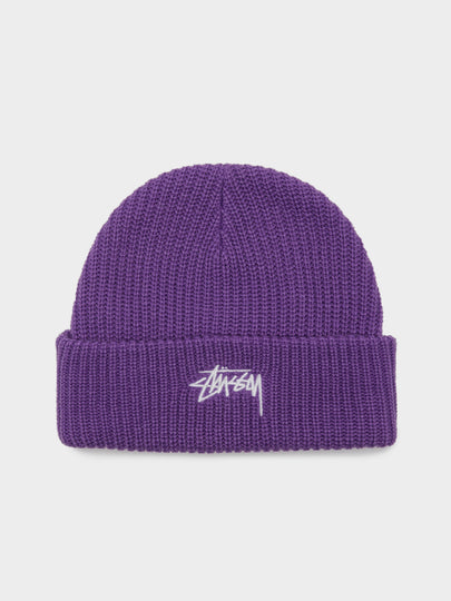 Stock Cuff Beanie in Grape