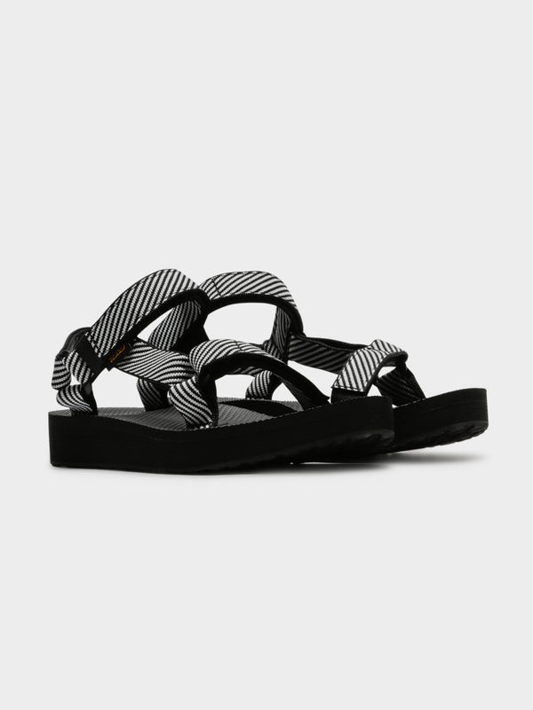 å Womens Midform Universal Sandals in Candy Stripe Black 5 | Glue Store