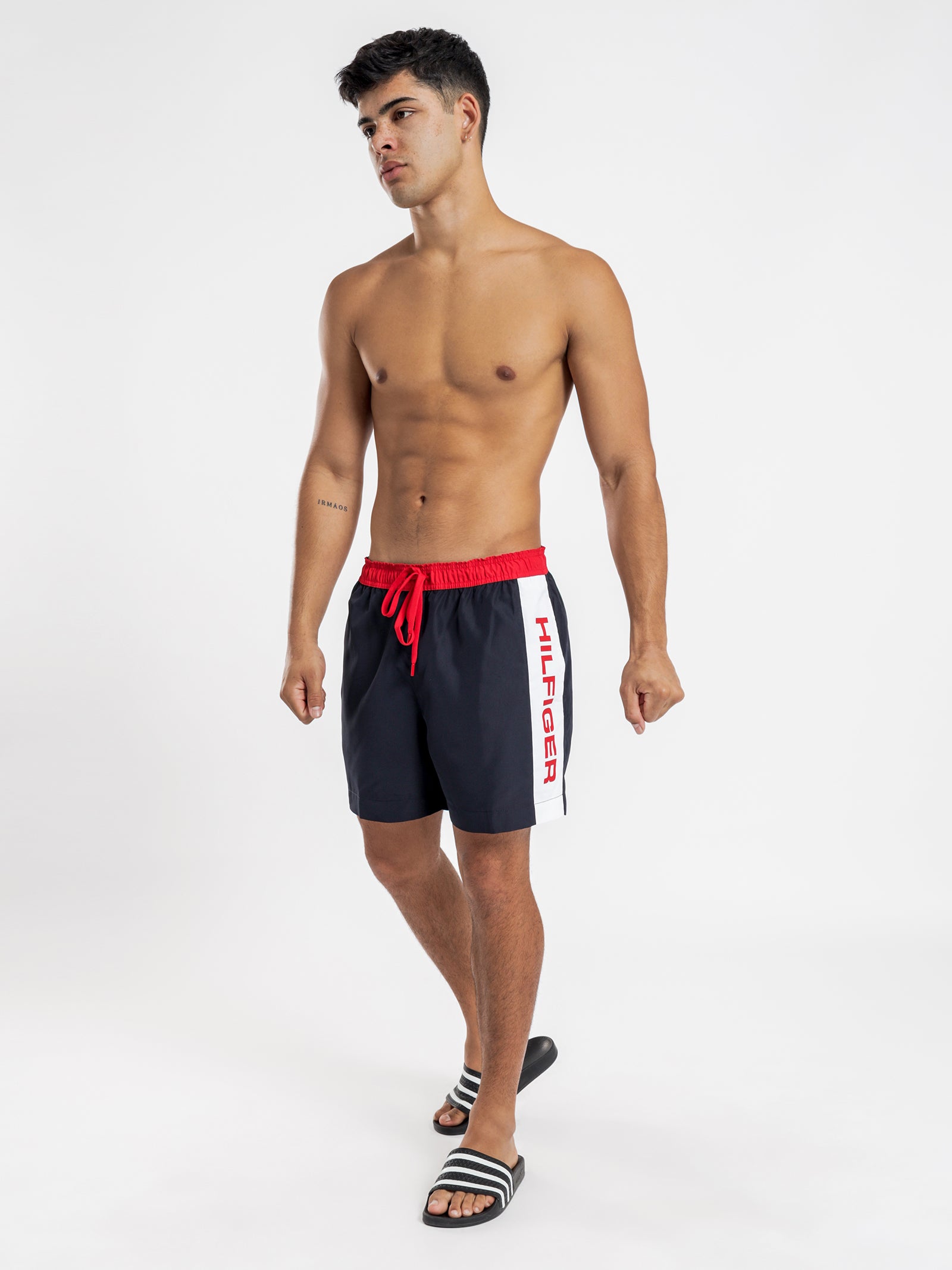 Logo Drawcord Swim Shorts in Dessert Sky