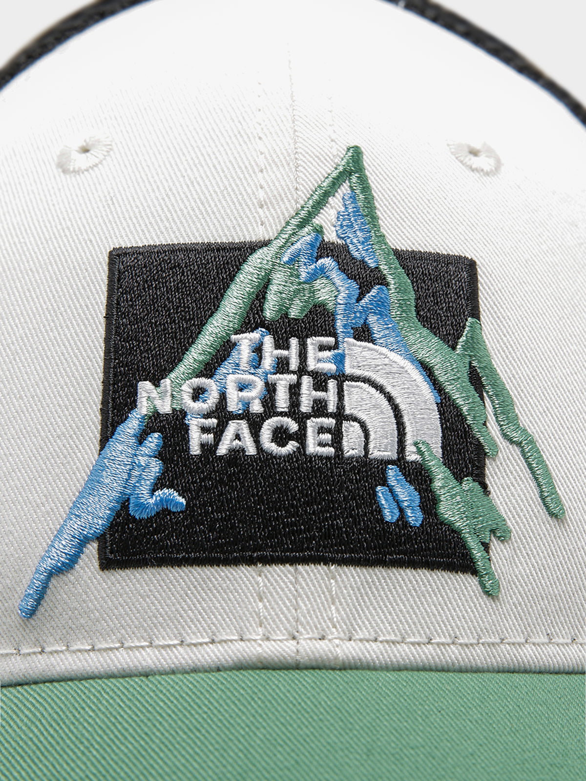 The North Face Mudder Trucker Cap in White & Green | White/Green