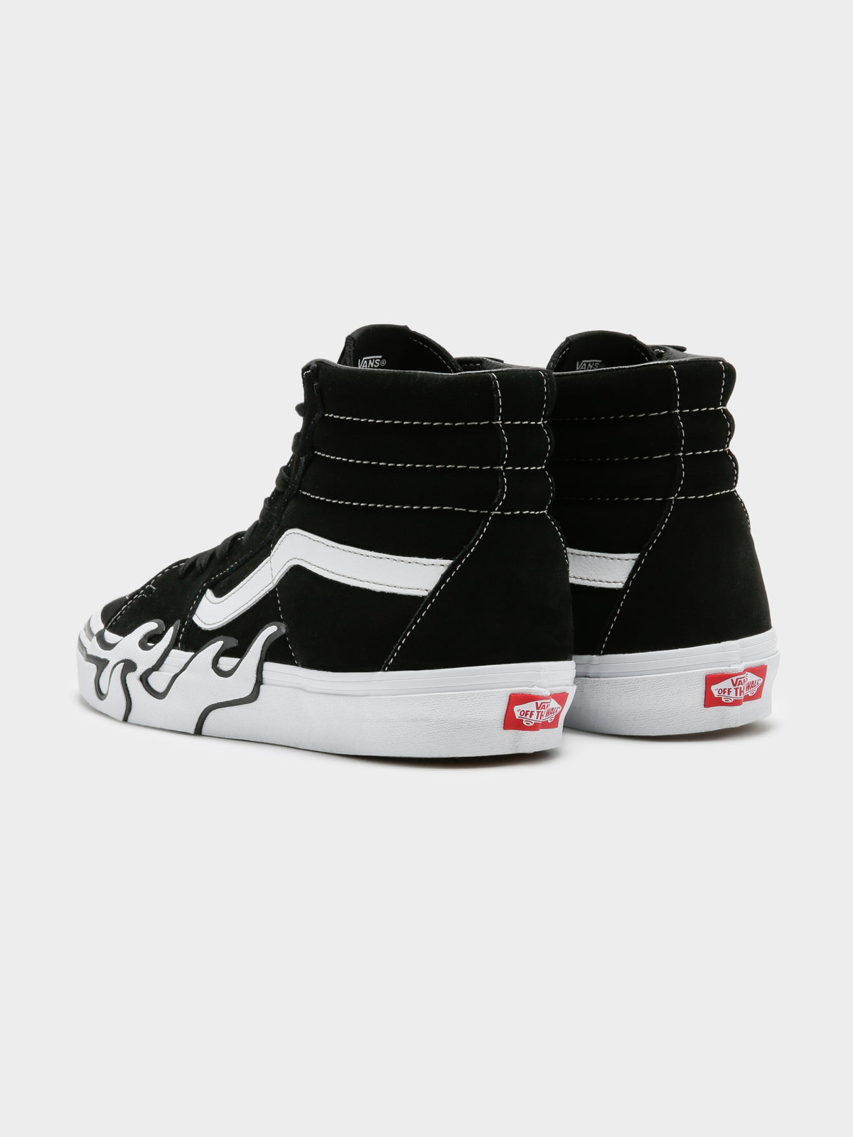 Vans Unisex Sk8 High Flame Suede Sneakers in Black & White | Black/White