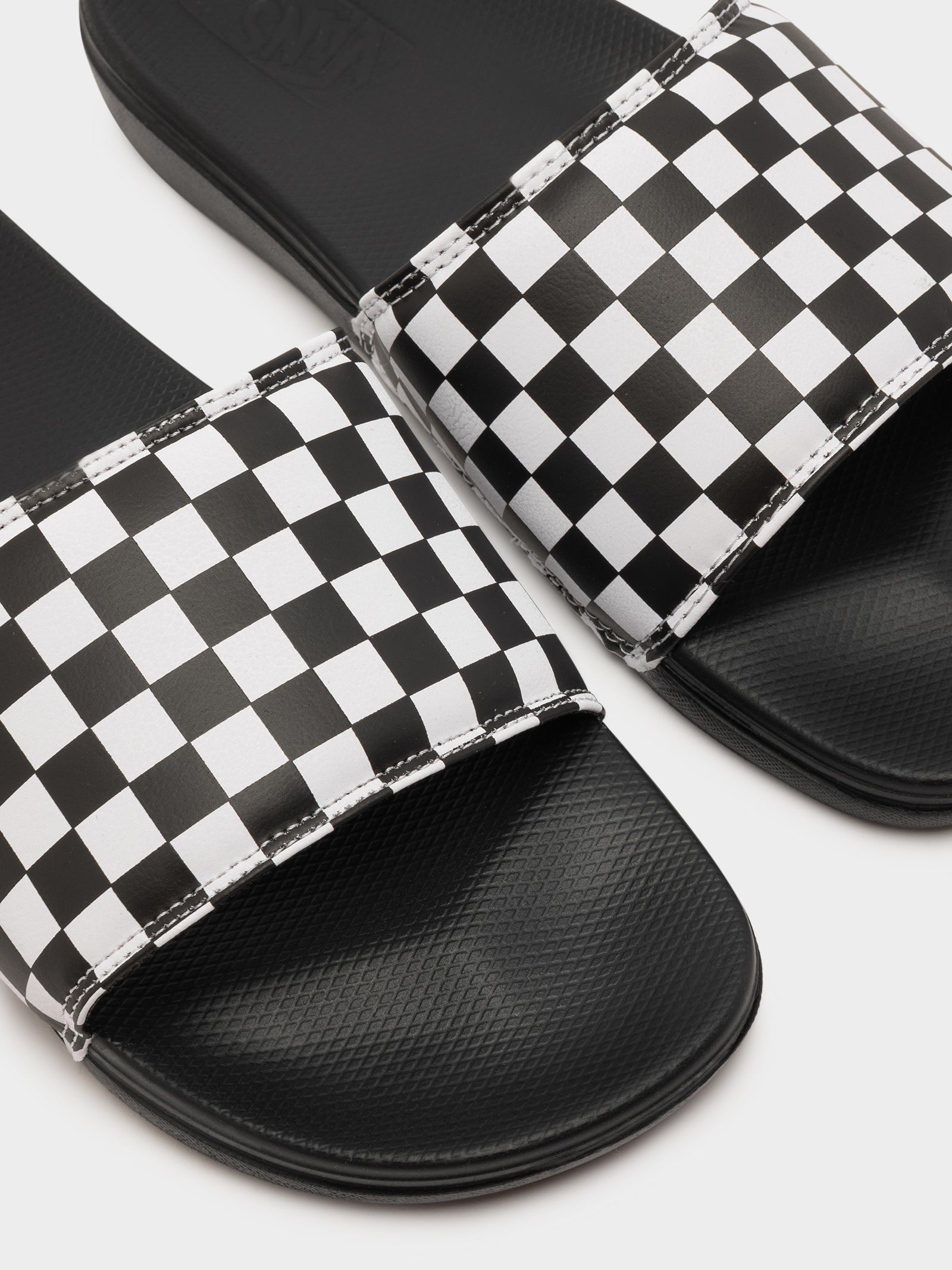 Black and discount white checkered slides