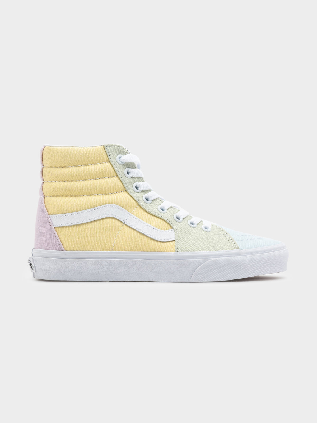 Vans Unisex Sk8 Hi in Pastel Yellow, Pink & Green | US Mens 4 / Womens 5.5