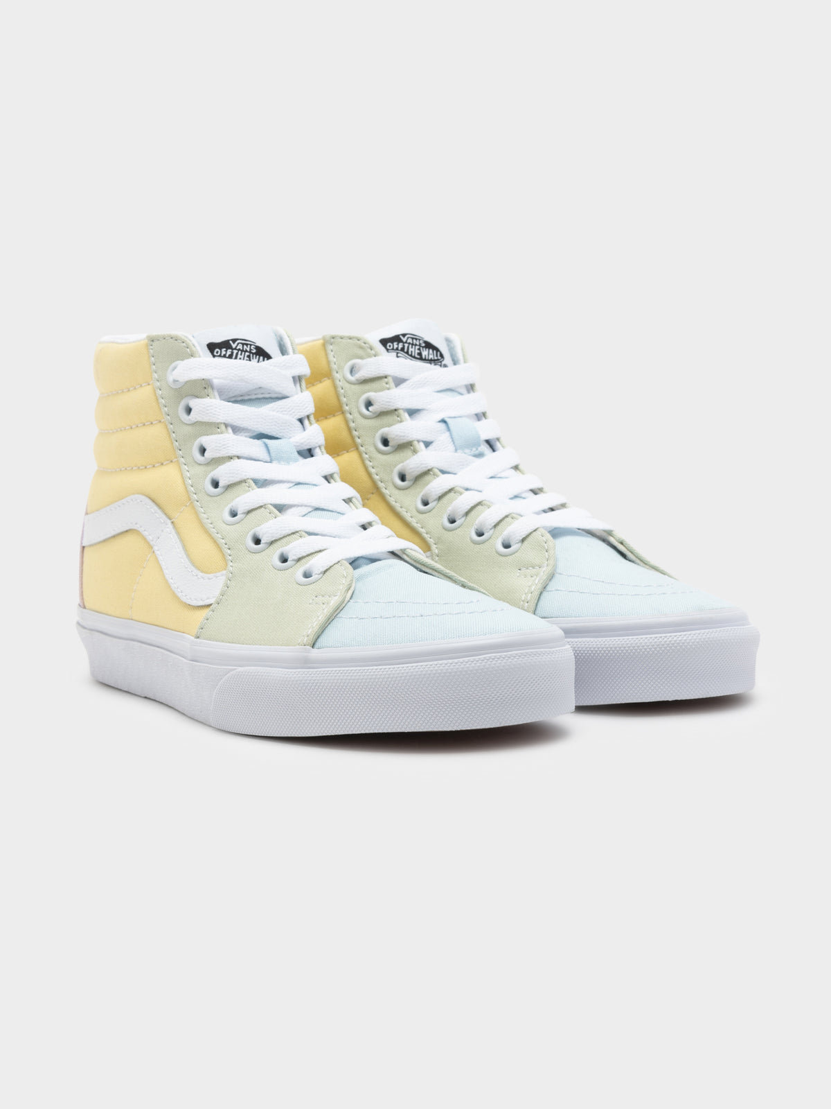 Vans Unisex Sk8 Hi in Pastel Yellow, Pink & Green | US Mens 4 / Womens 5.5