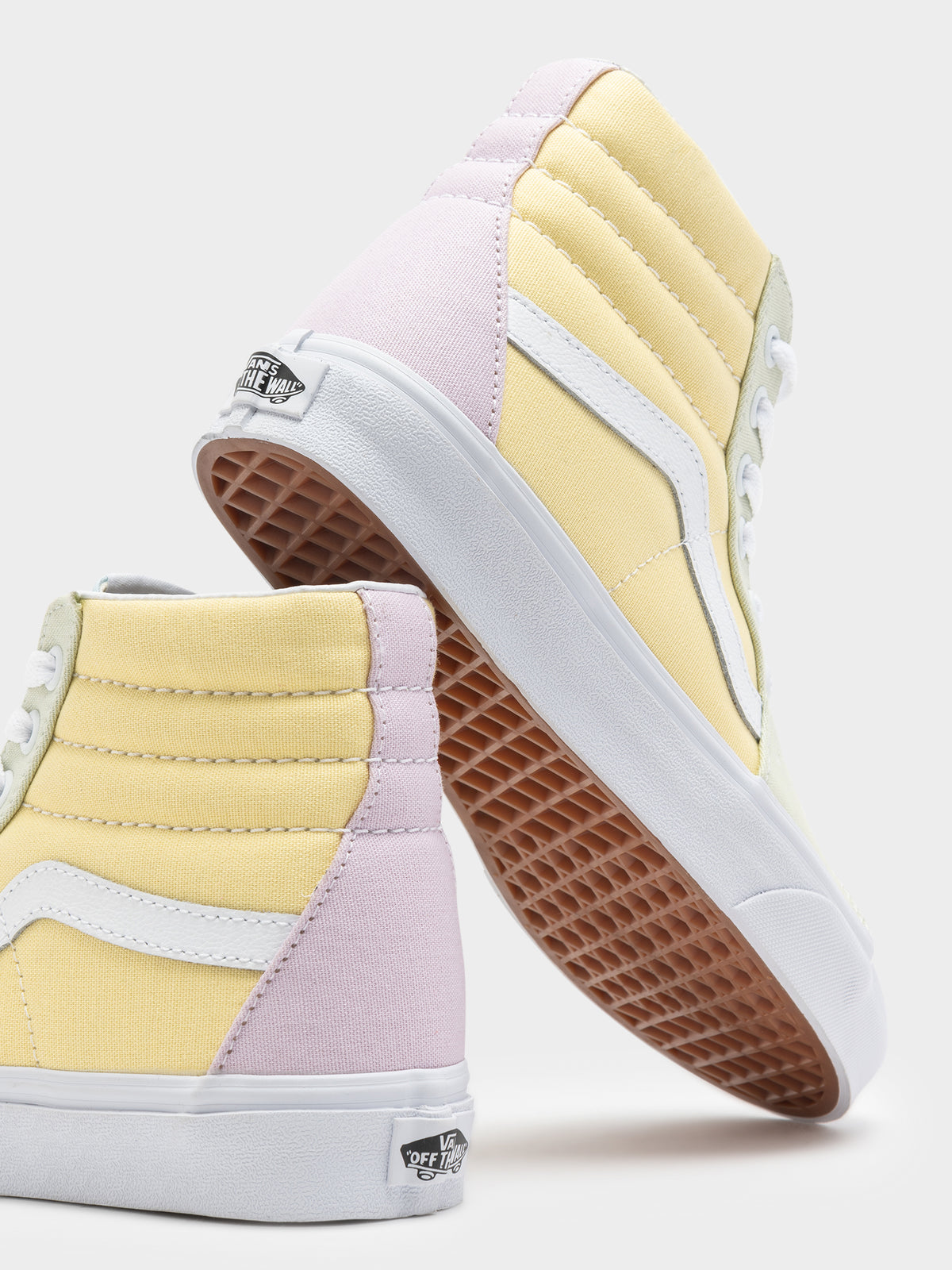 Vans Unisex Sk8 Hi in Pastel Yellow, Pink & Green | US Mens 4 / Womens 5.5