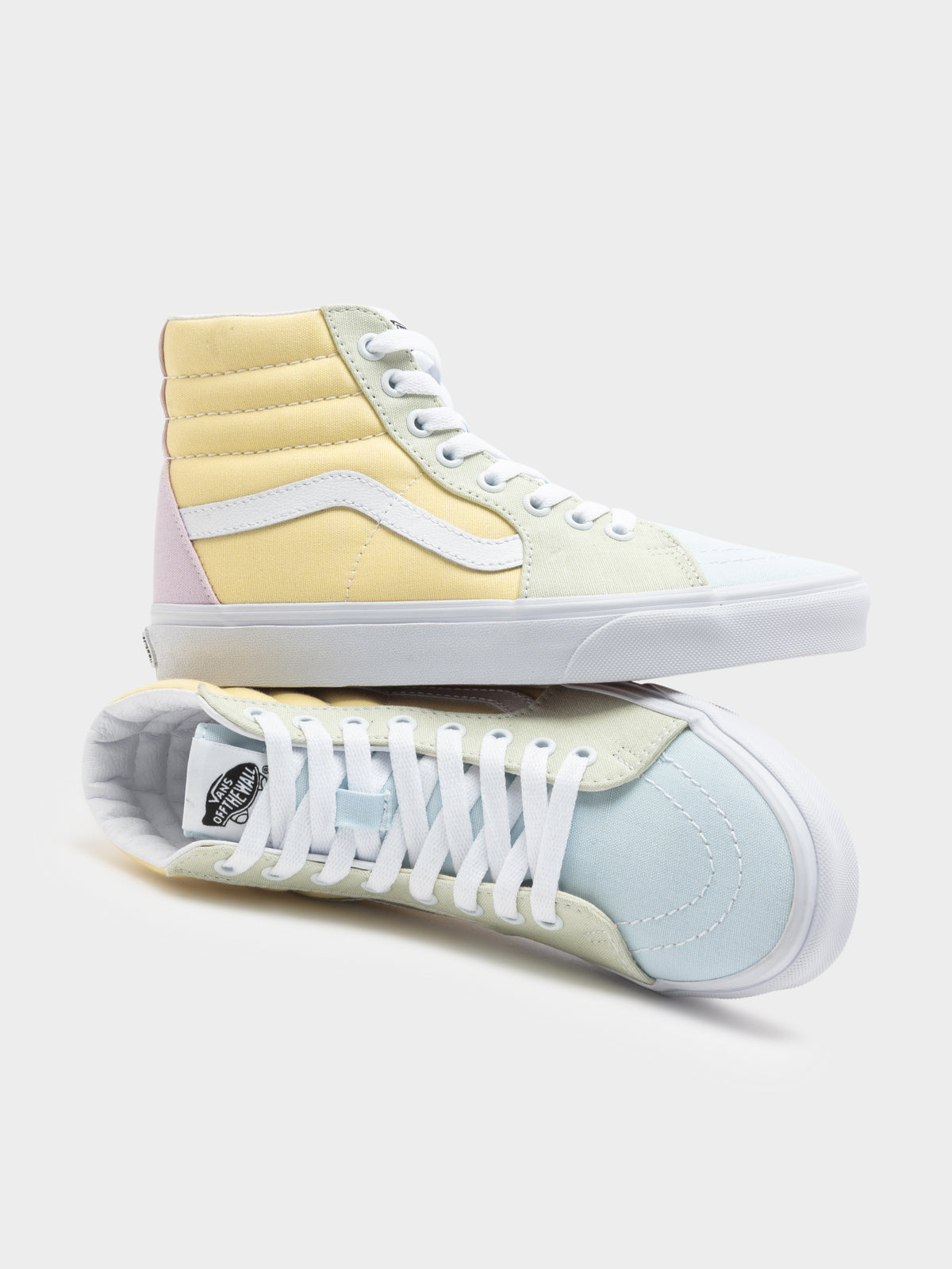 Vans Unisex Sk8 Hi in Pastel Yellow, Pink & Green | US Mens 4 / Womens 5.5