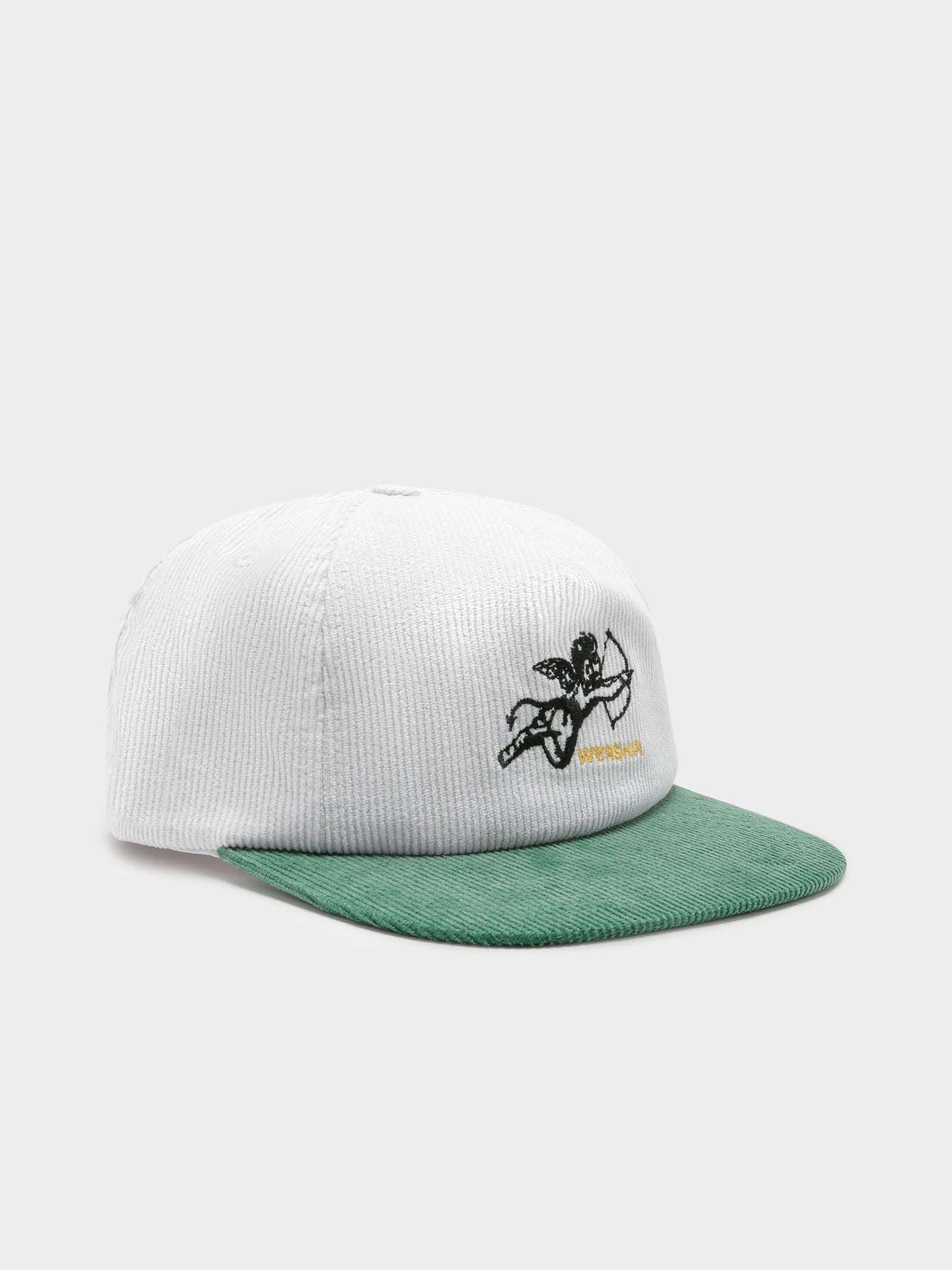 Cherub Cord Hat in White & Green