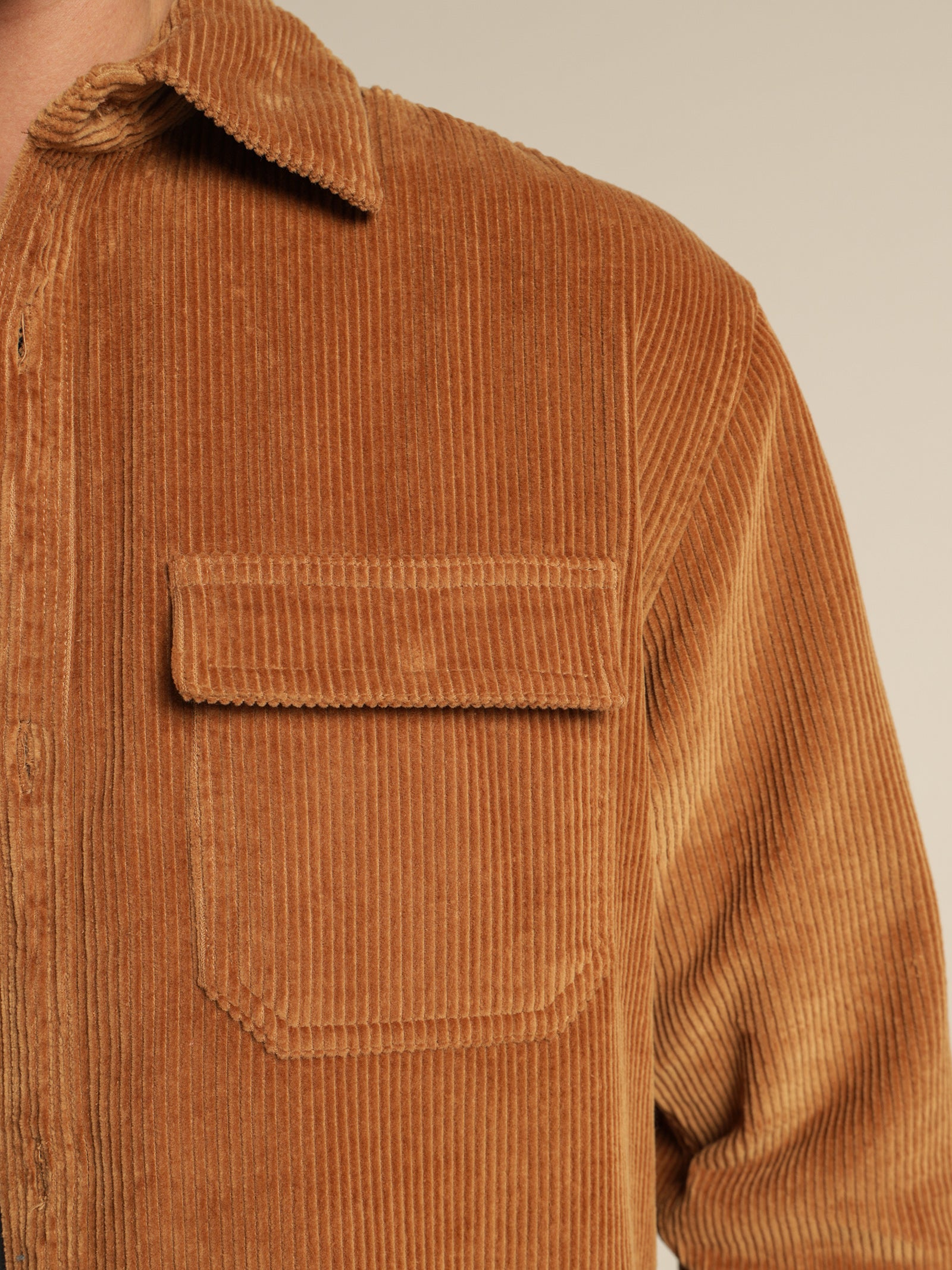 Oakes Cord Overshirt in Saffron