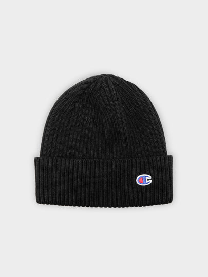 Small C Beanie in Black