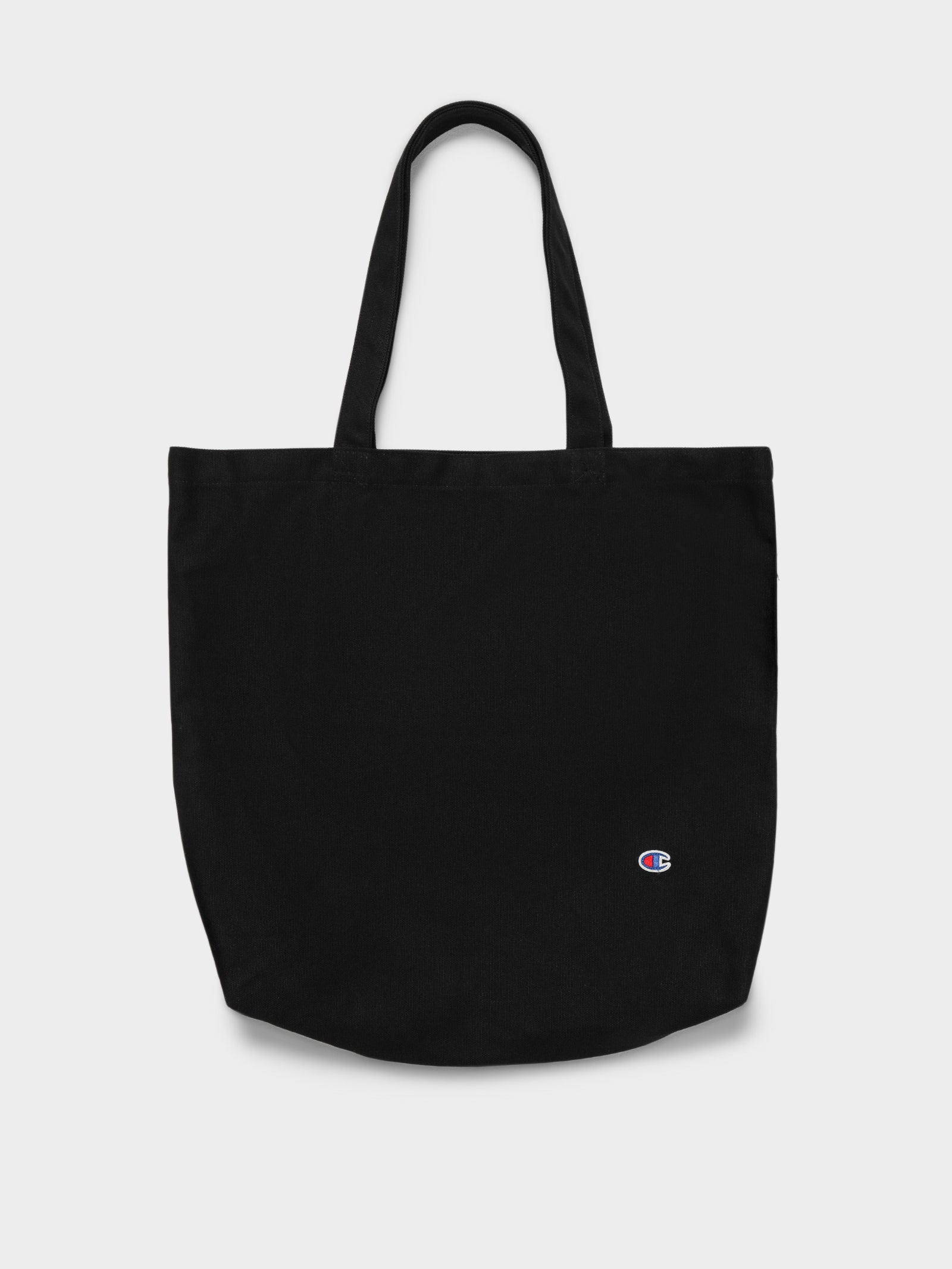 C Badge Canvas Tote Bag in Black