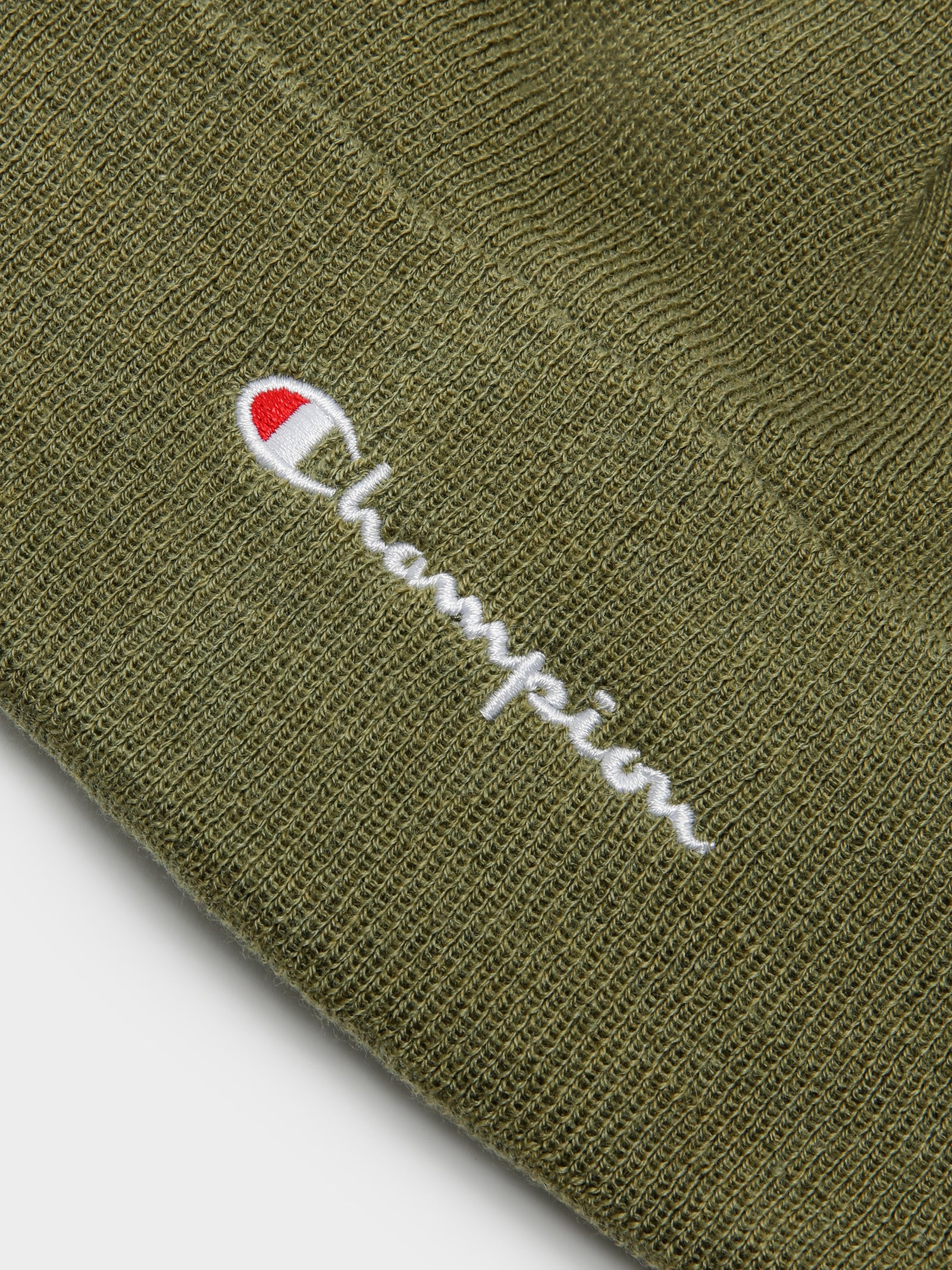 Script Beanie in Khaki Green