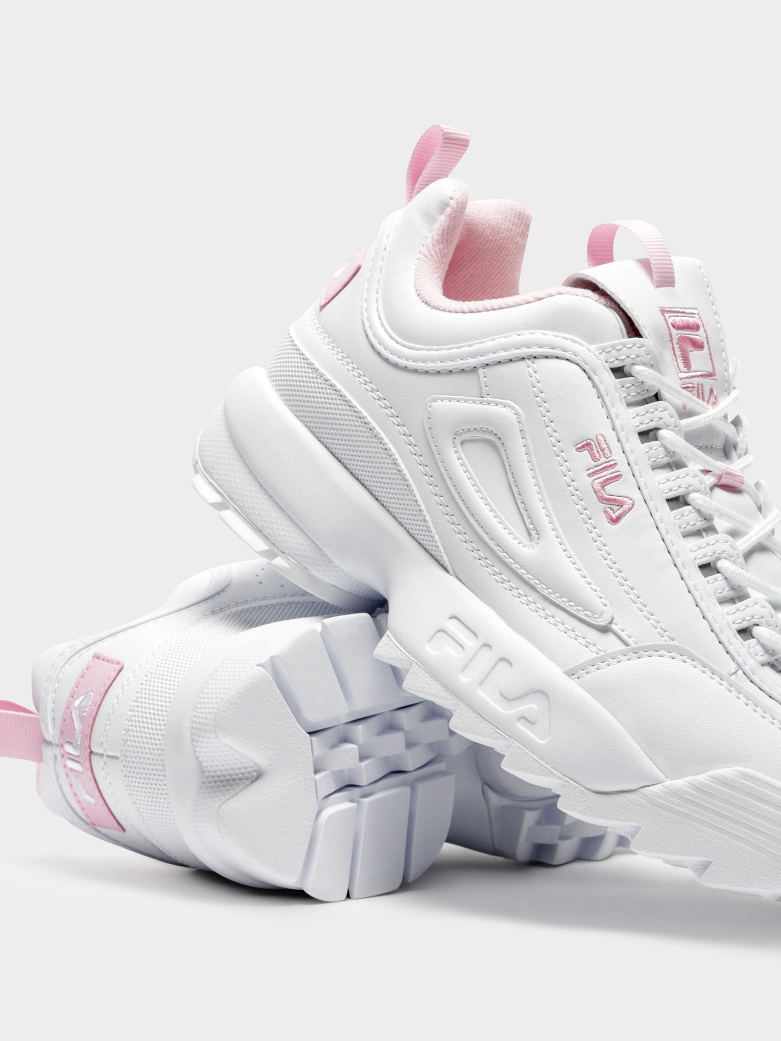 Fila disruptor womens pink and white on sale