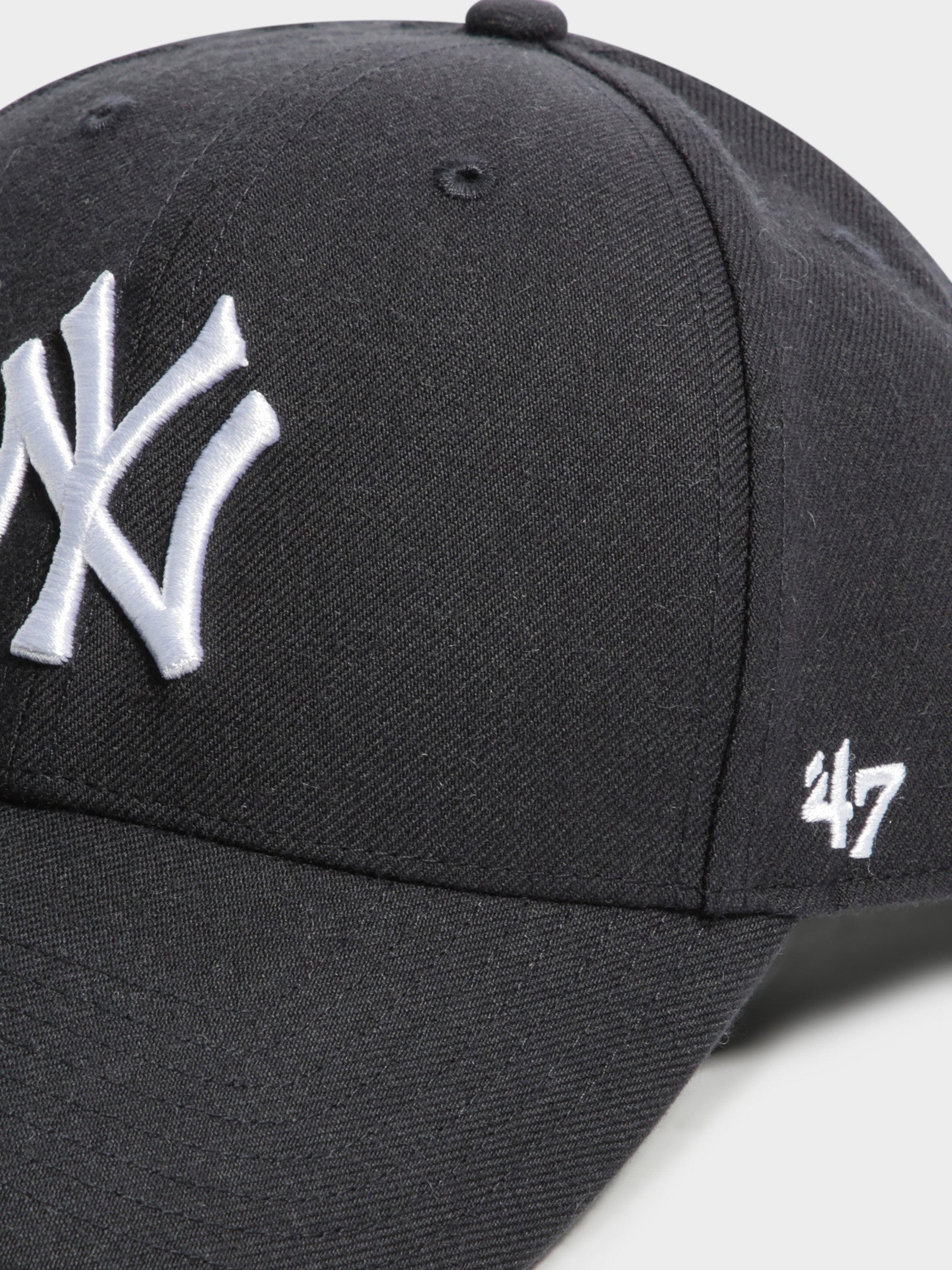 #039;47 New York Yankees MVP Charcoal White Logo Adjustable Strap Hat Dad  Cap