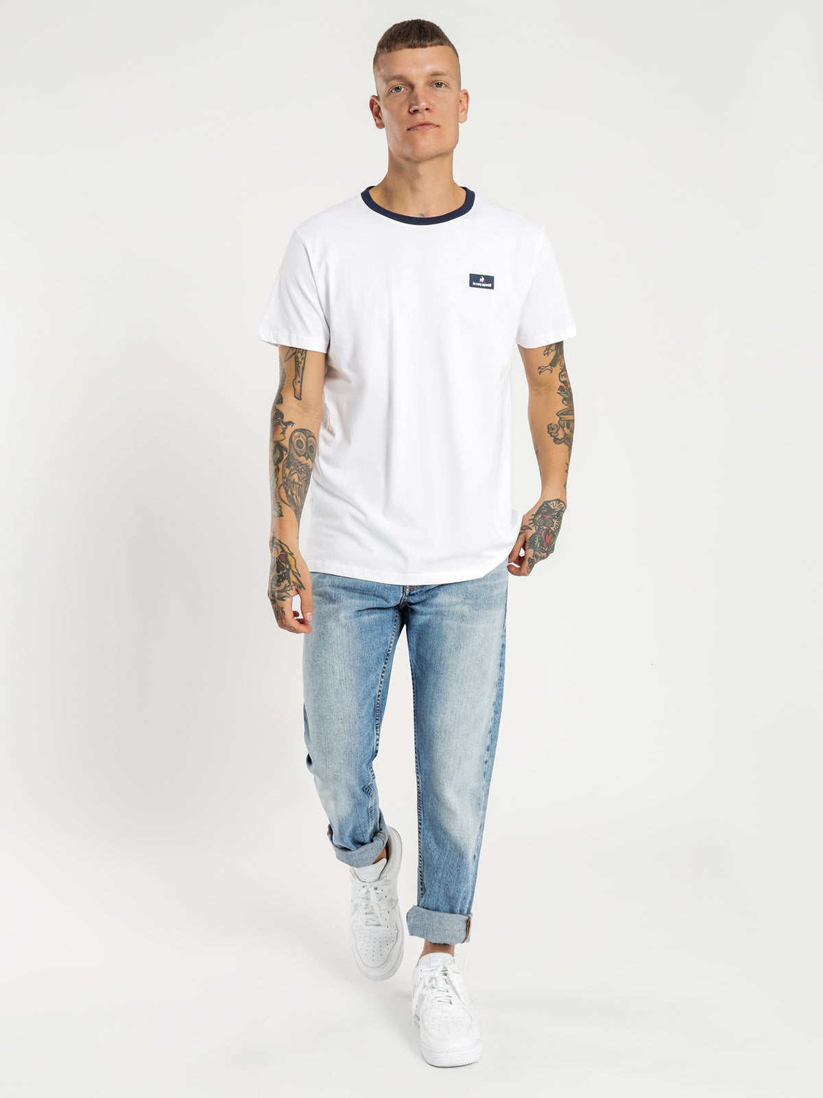 Le Coq Sportif Giles T-Shirt in White | White