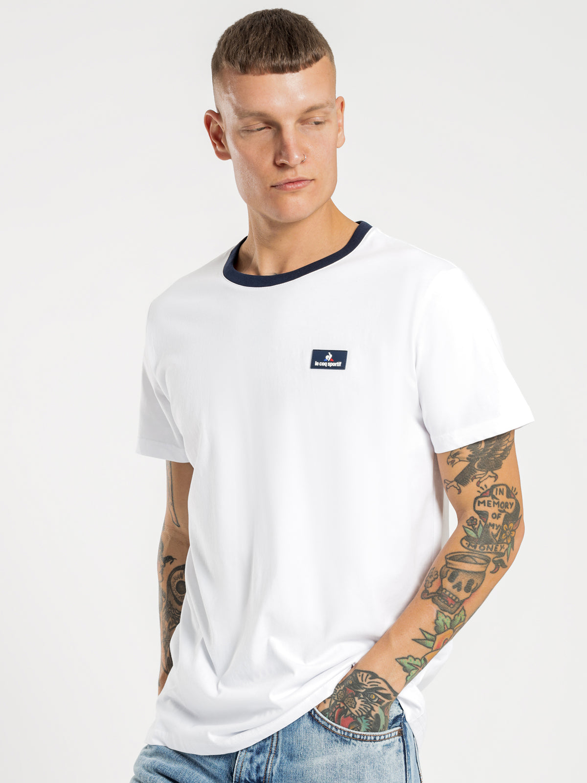 Le Coq Sportif Giles T-Shirt in White | White