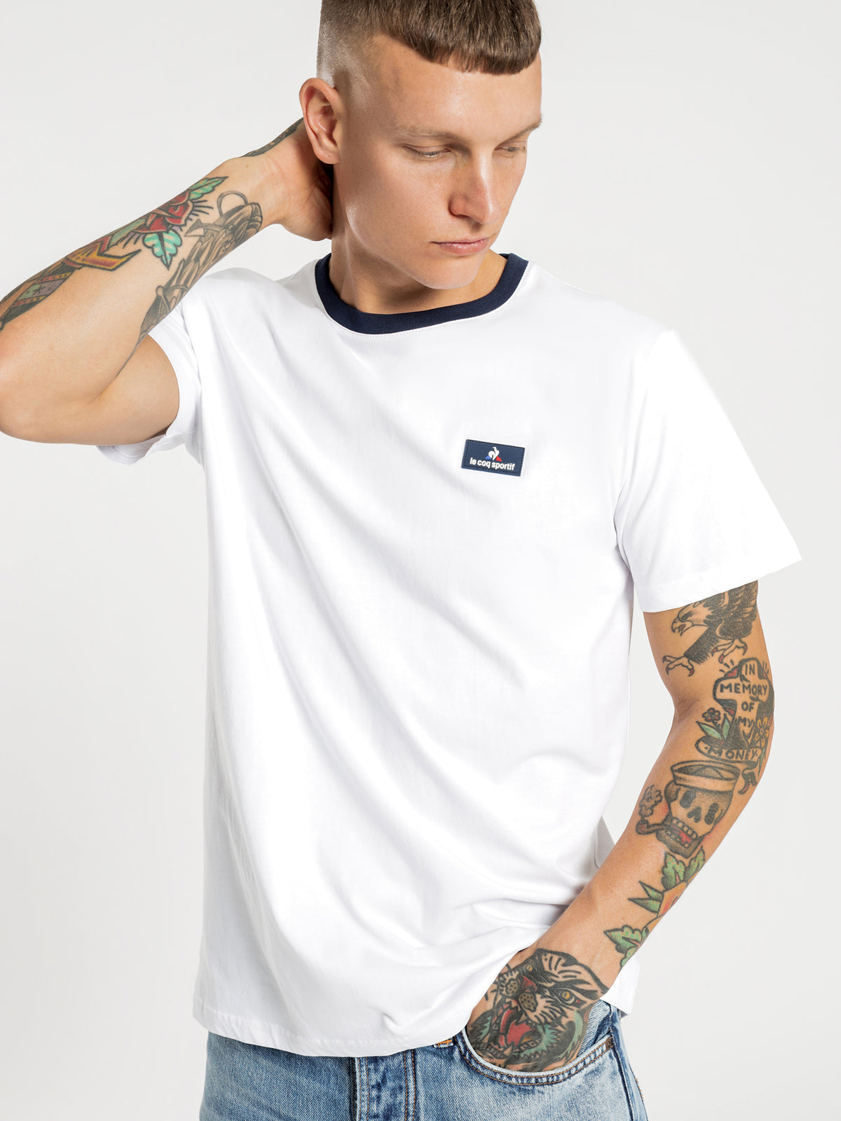 Le Coq Sportif Giles T-Shirt in White | White