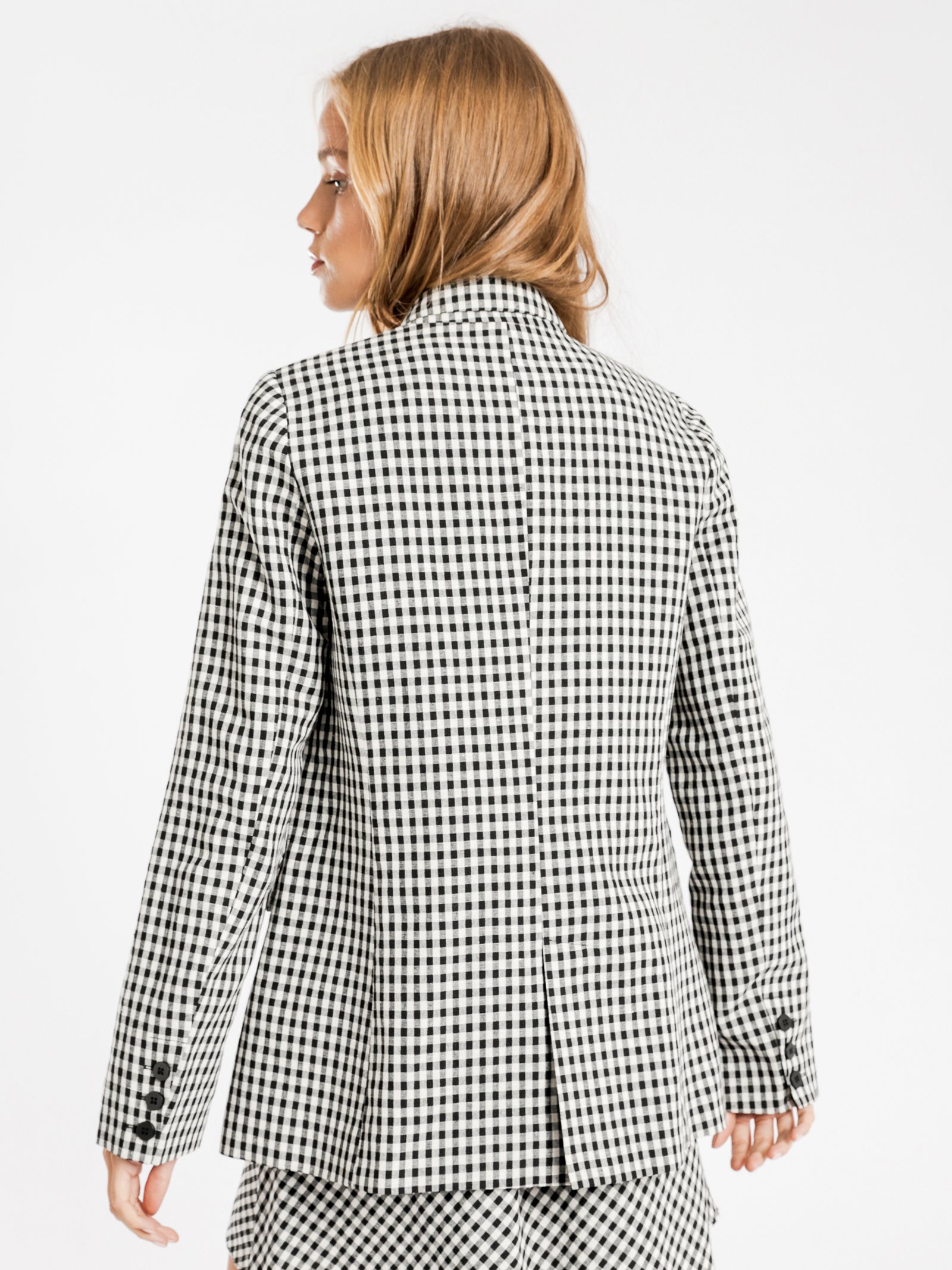 Black and white check clearance blazer womens