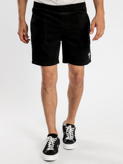 Crown Cord Beach Short in Black