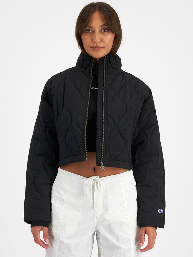 Re:bound Cropped Puffer Jacket in Black